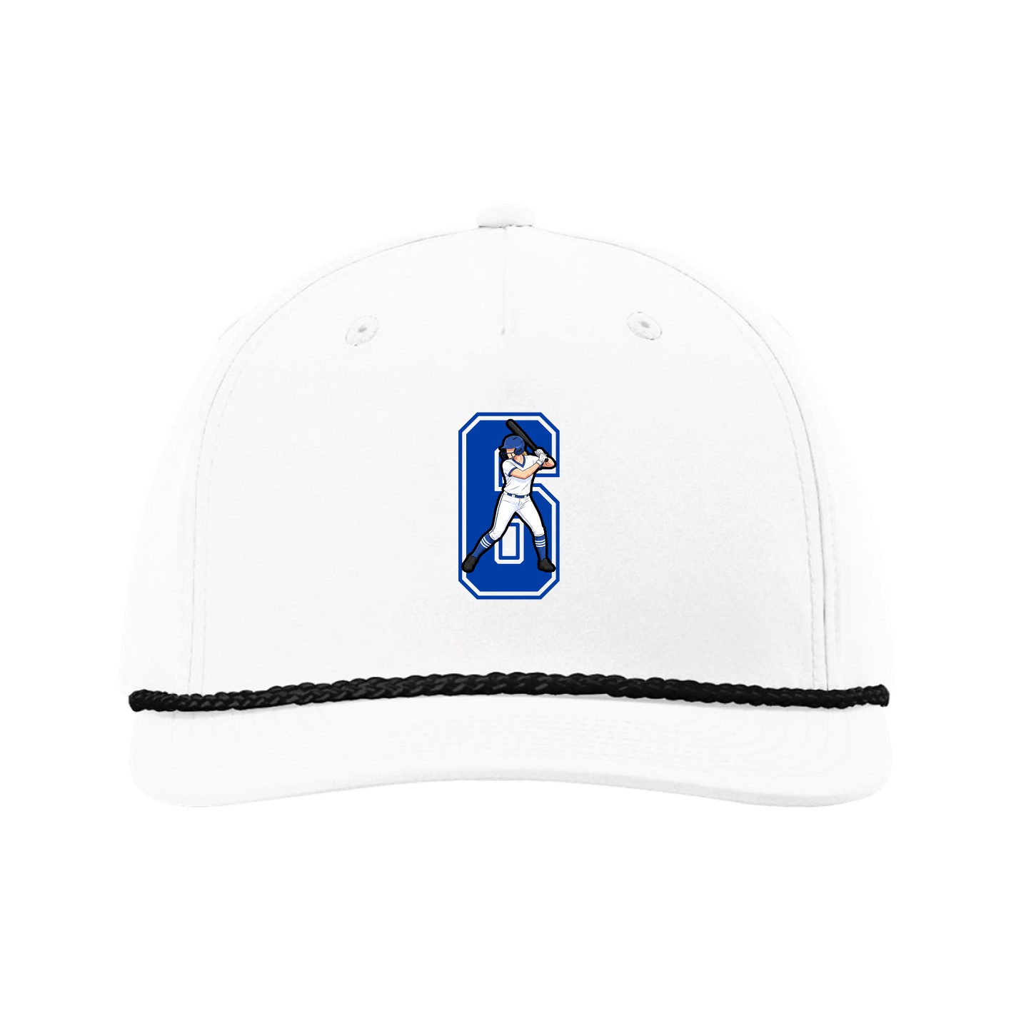 Five-Panel Classic Rope Cap — Number in White