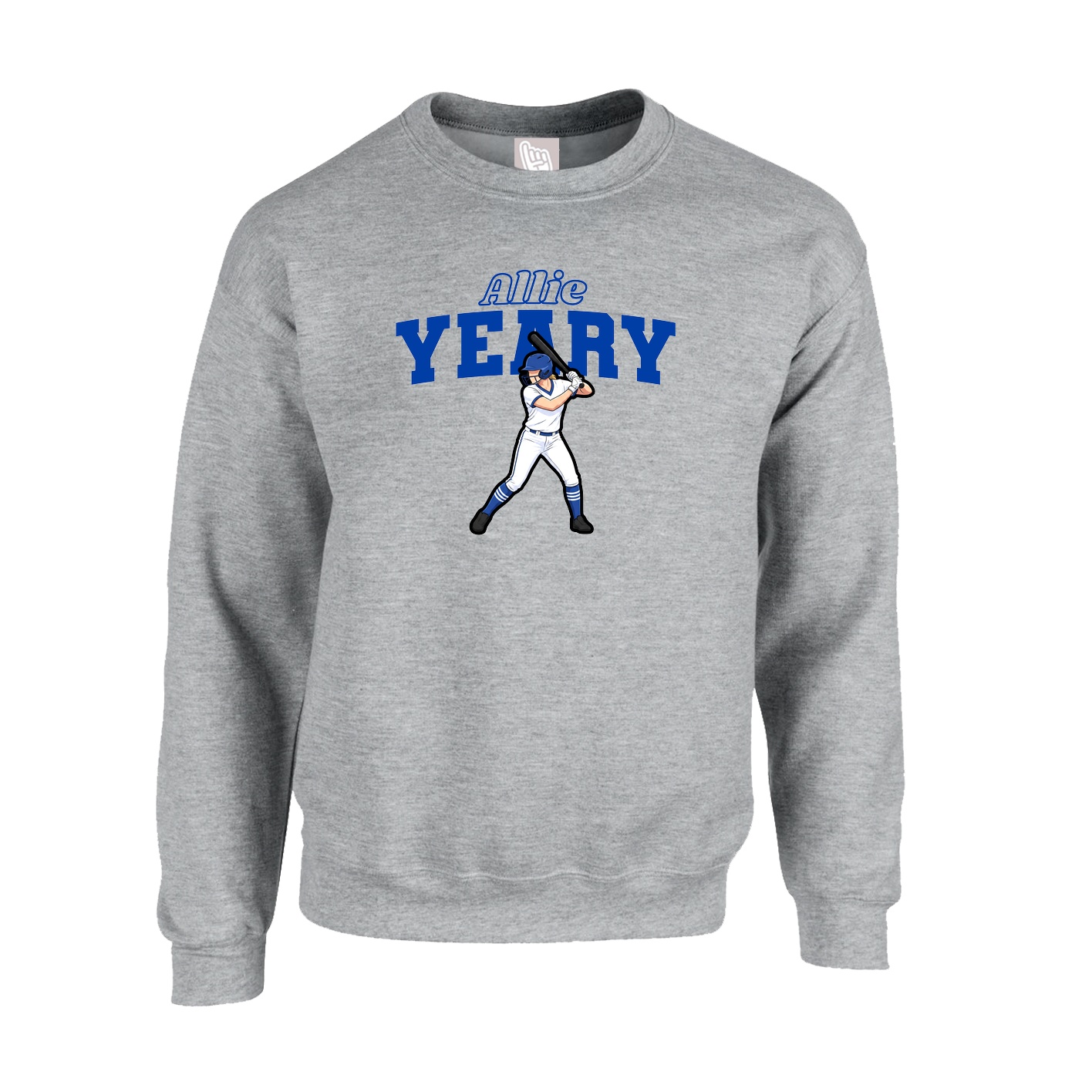 Fleece Crew — Name Arch in Grey