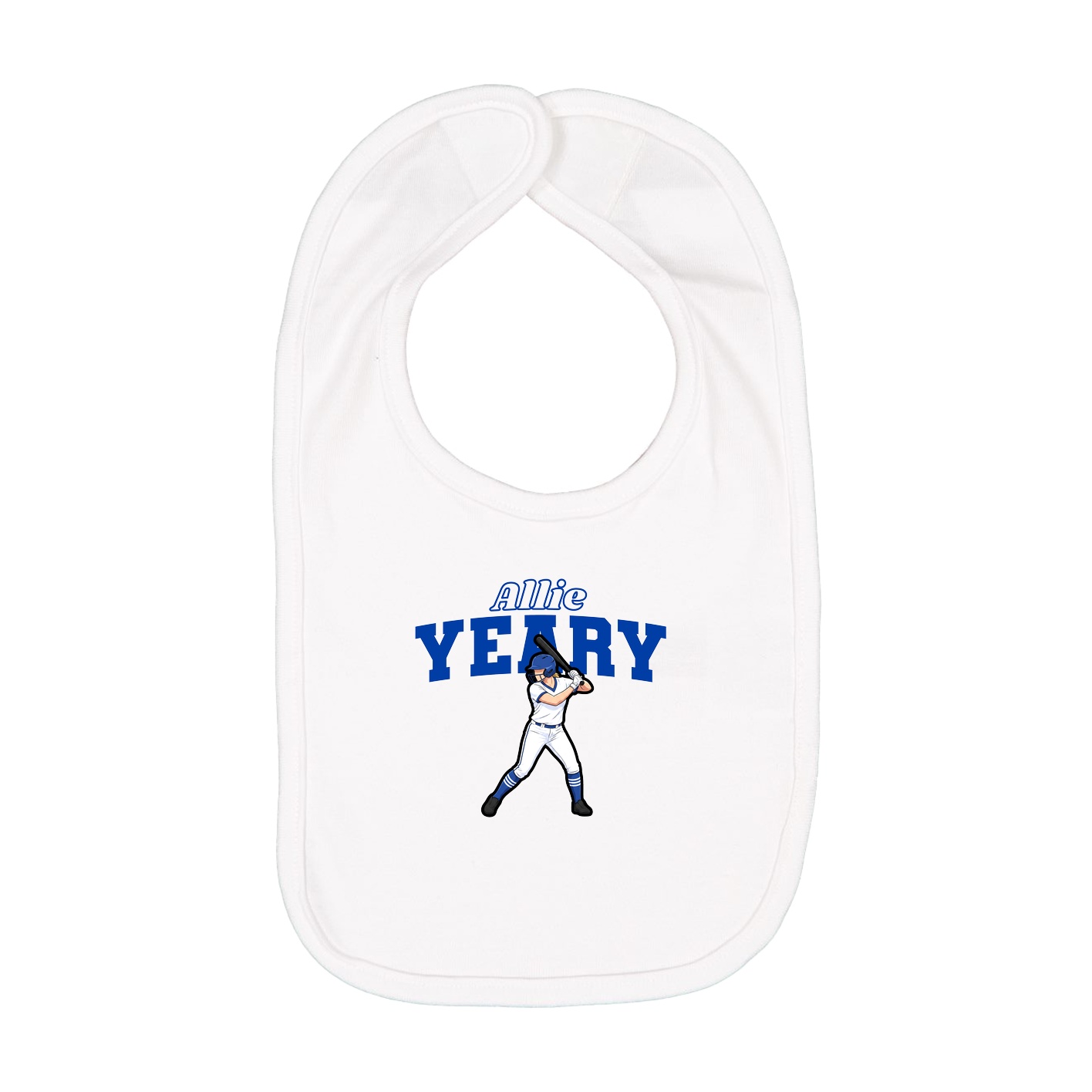Infant Bib — Name Arch in White