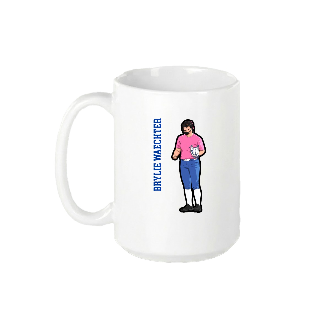 15oz Coffee Mug — Name Vertical in White