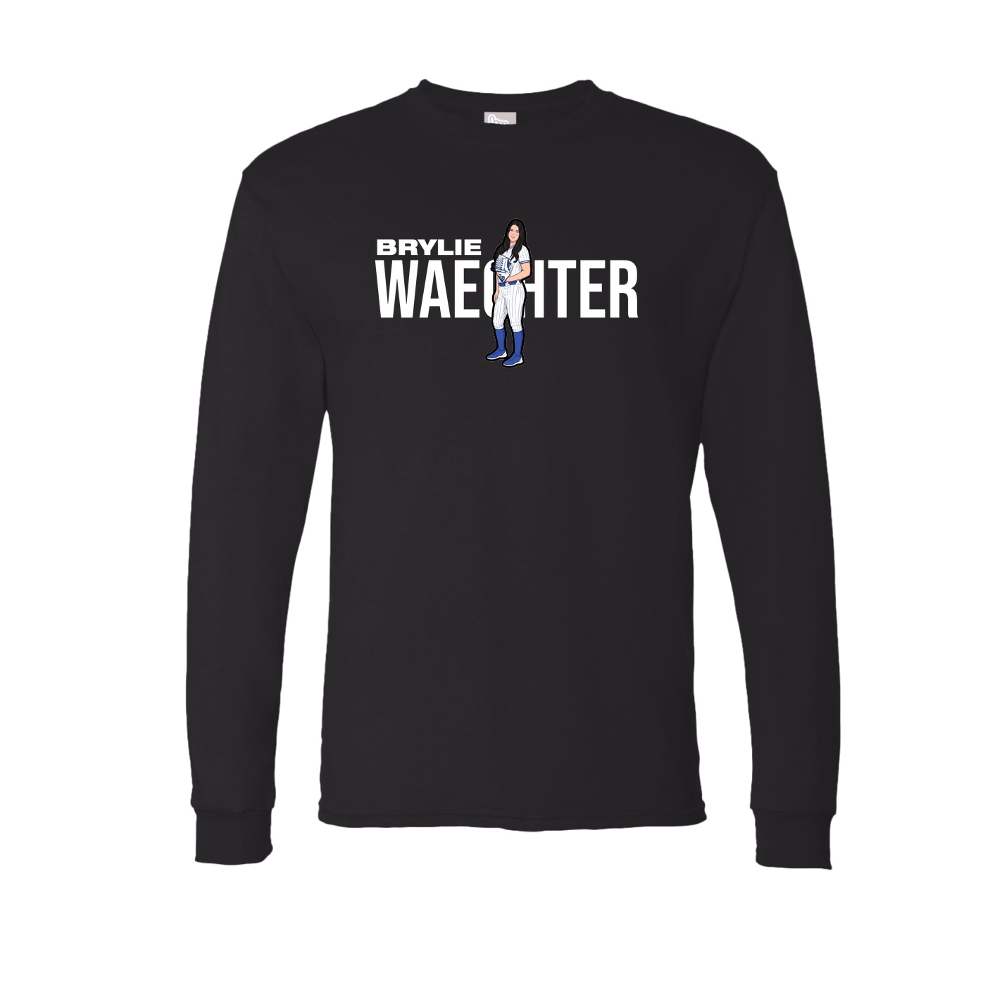 Long Sleeve Tee — Player Name in Black