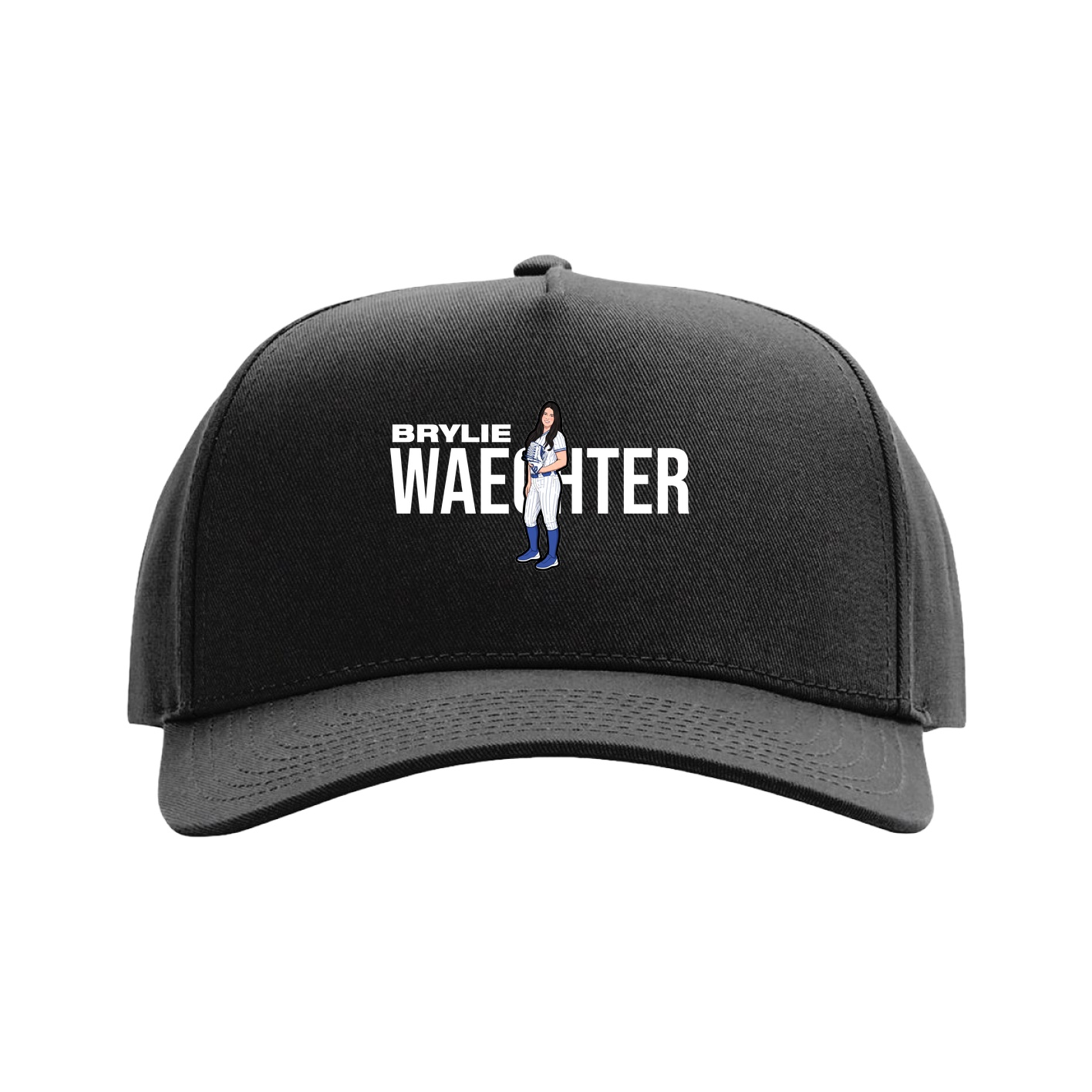 Full Fabric Five-Panel Champ Cap — Player Name in Black