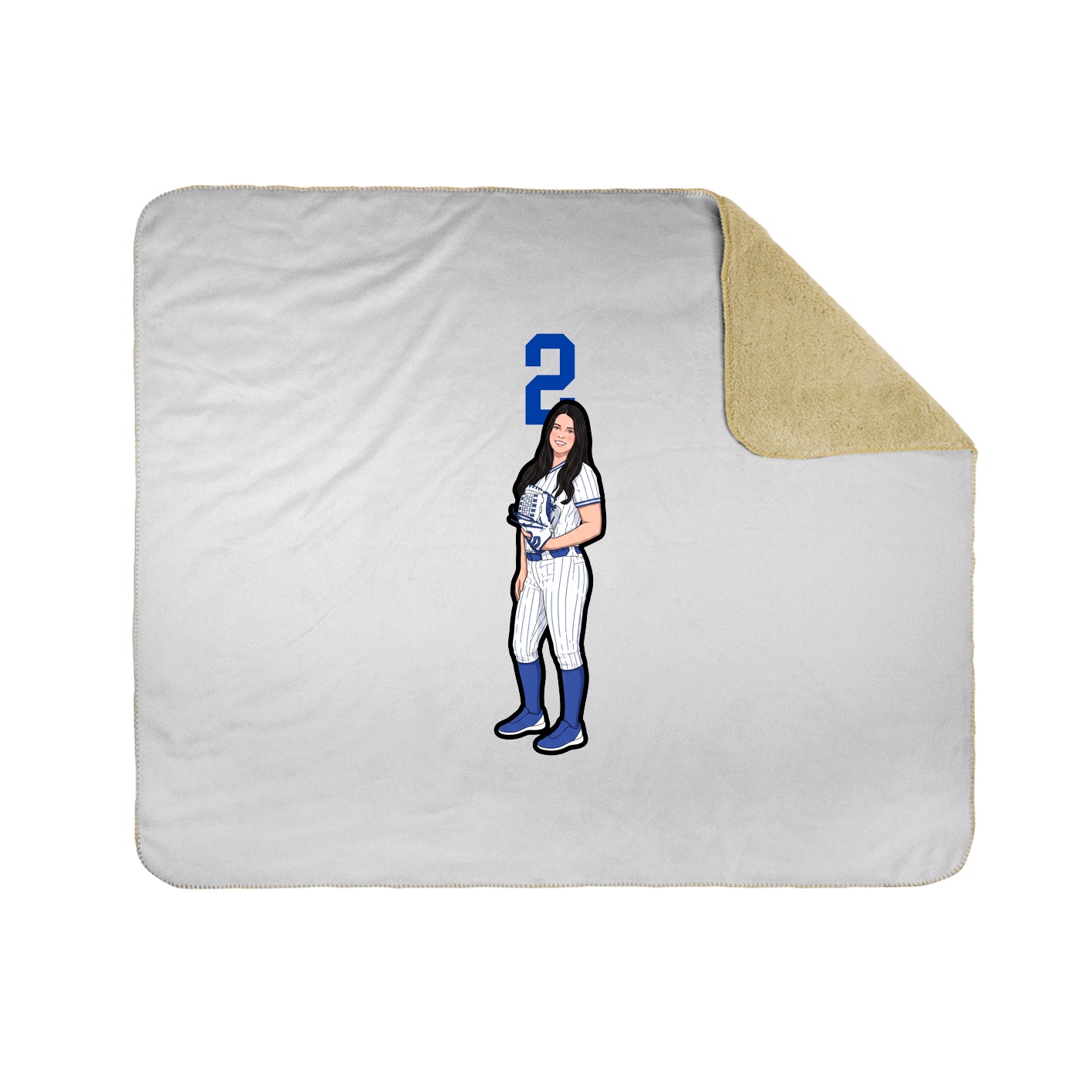 Throw Blanket — Number Top in White