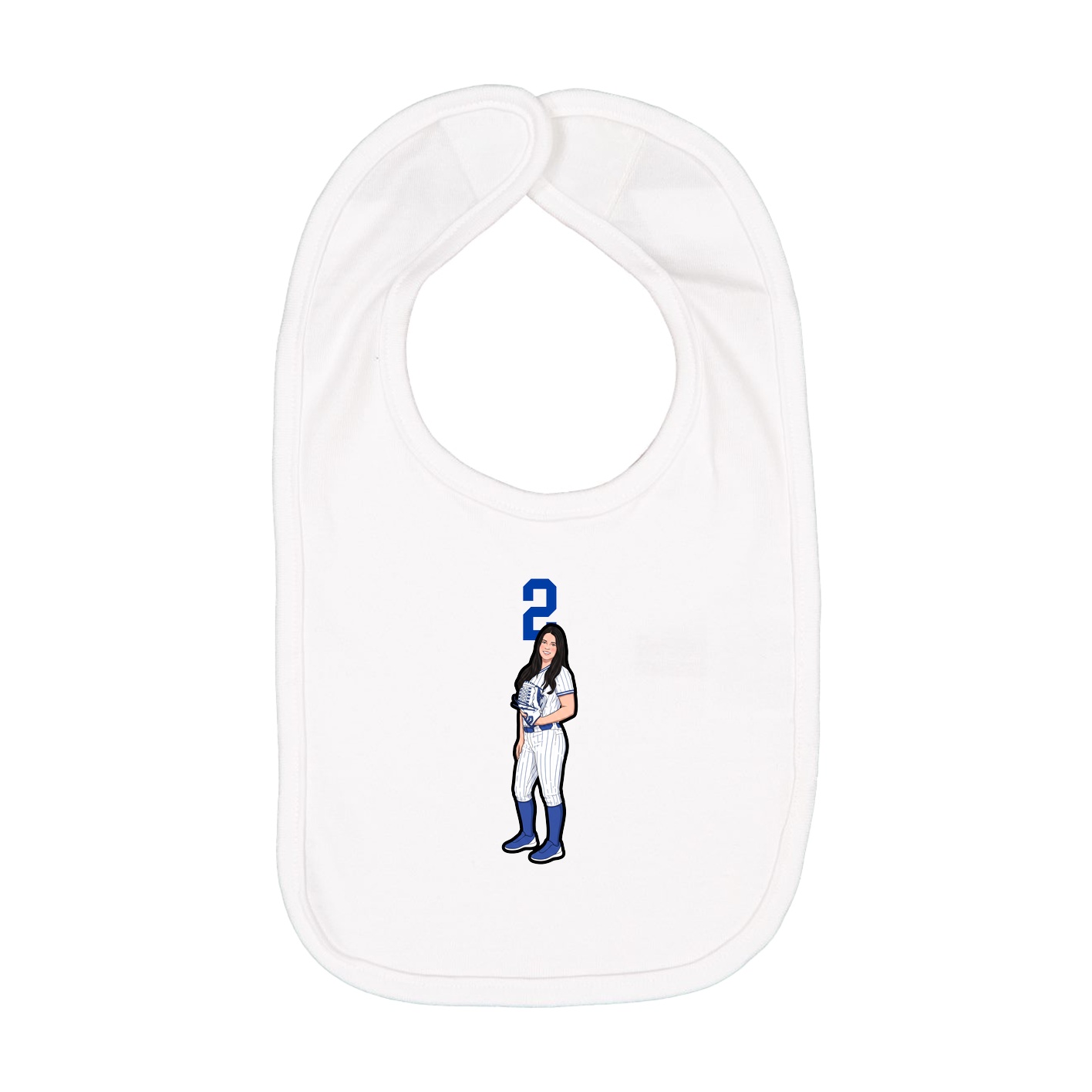 Infant Bib — Number Top in White
