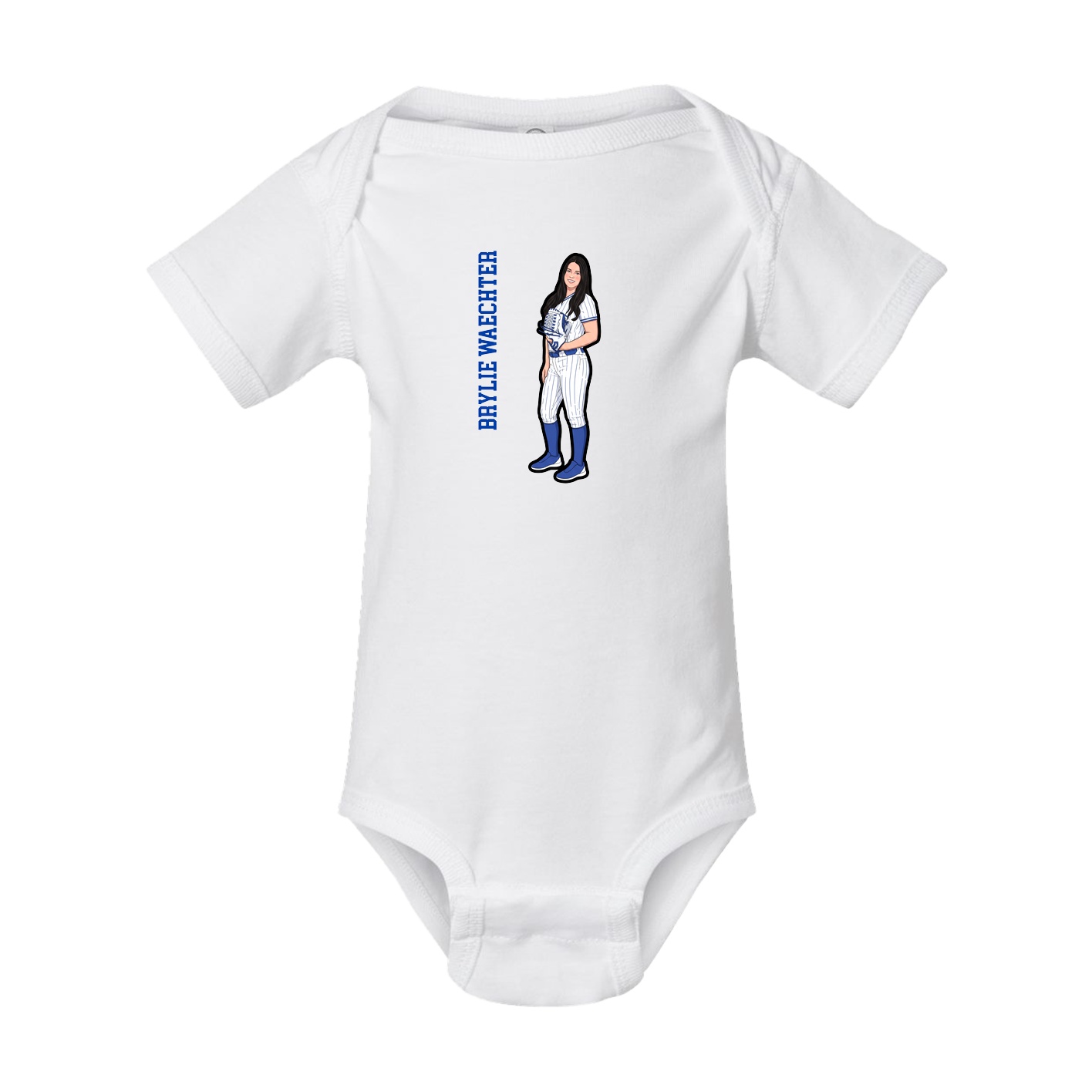 Baby Onesie — Name Vertical in White