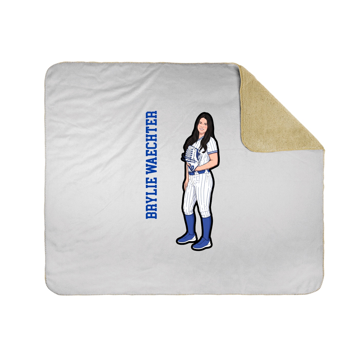 Throw Blanket — Name Vertical in White