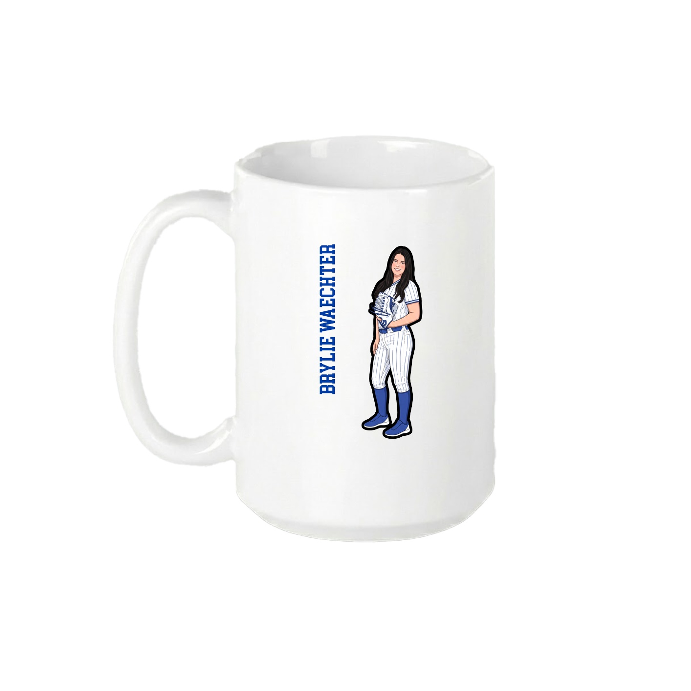 15oz Coffee Mug — Name Vertical in White