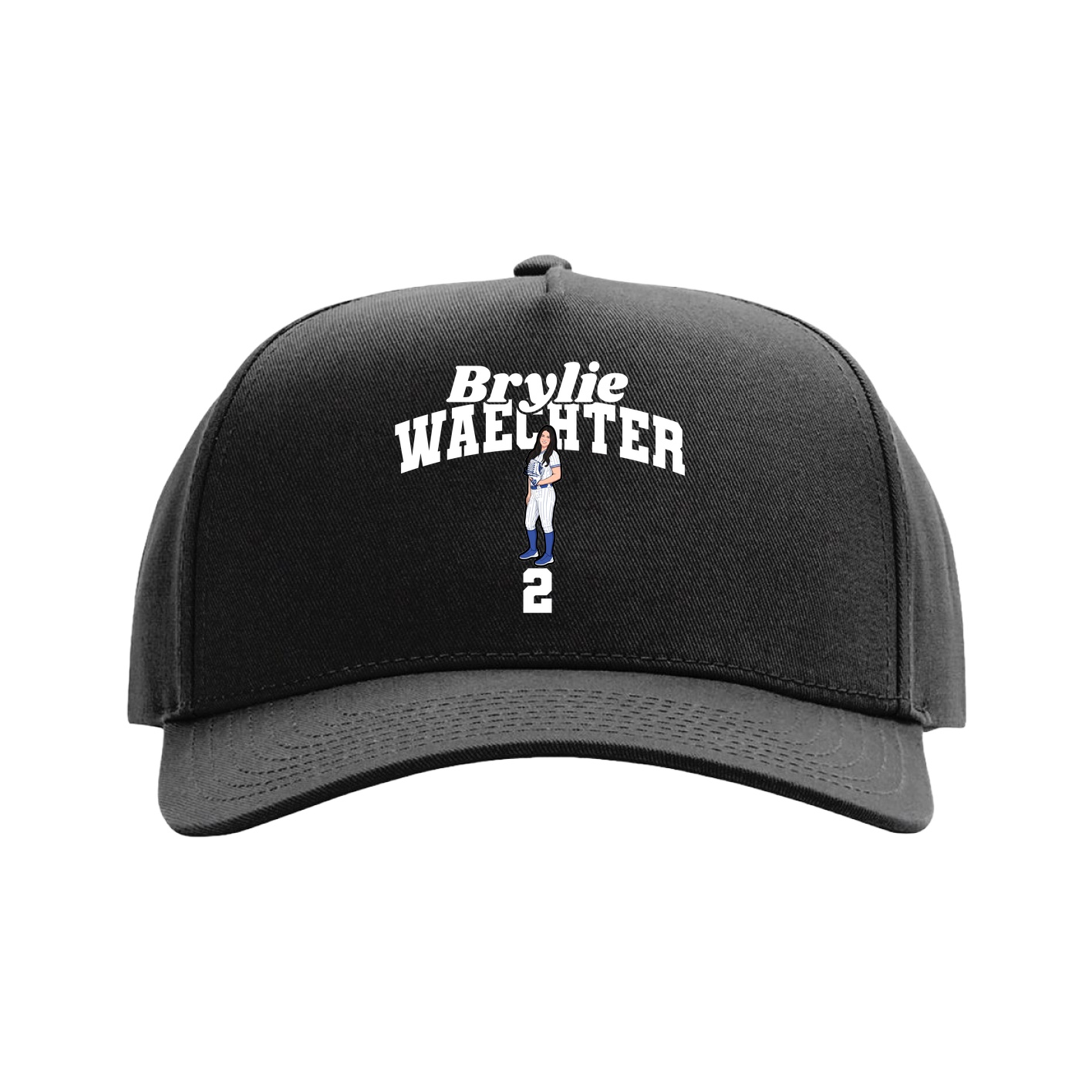 Full Fabric Five-Panel Champ Cap — Signature Arch in Black