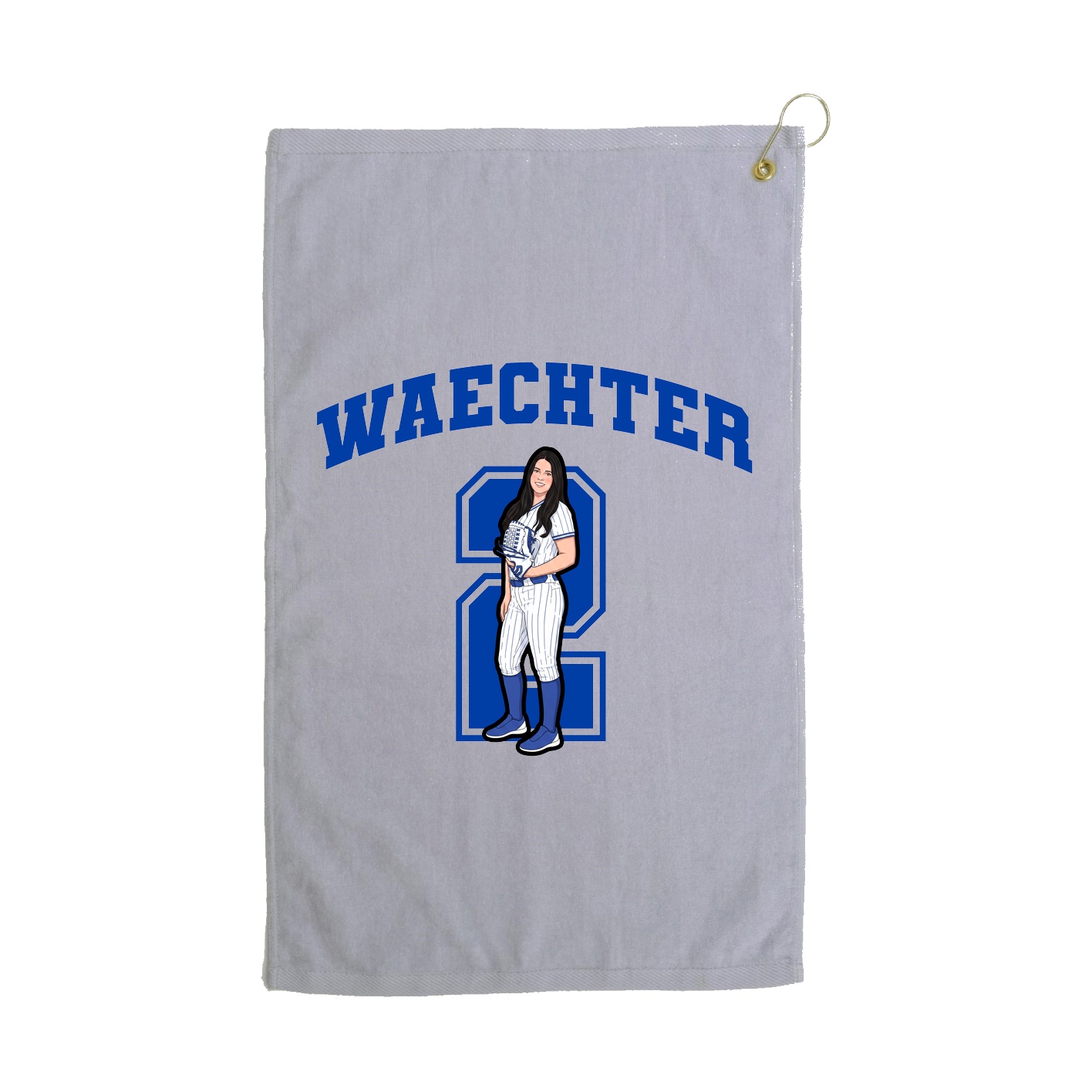 Golf Towel — Number in Grey