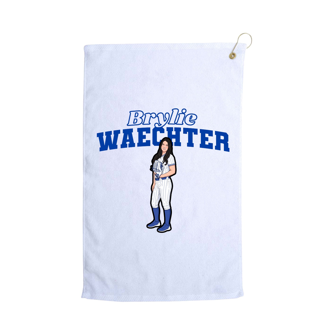 Golf Towel — Name Arch in White