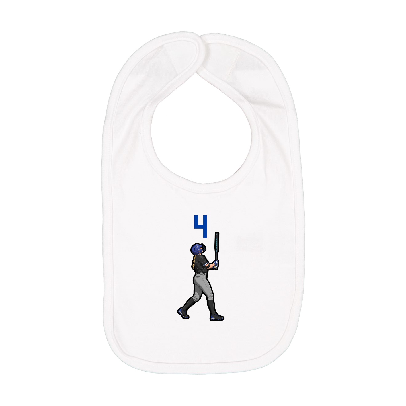 Infant Bib — Number Top in White