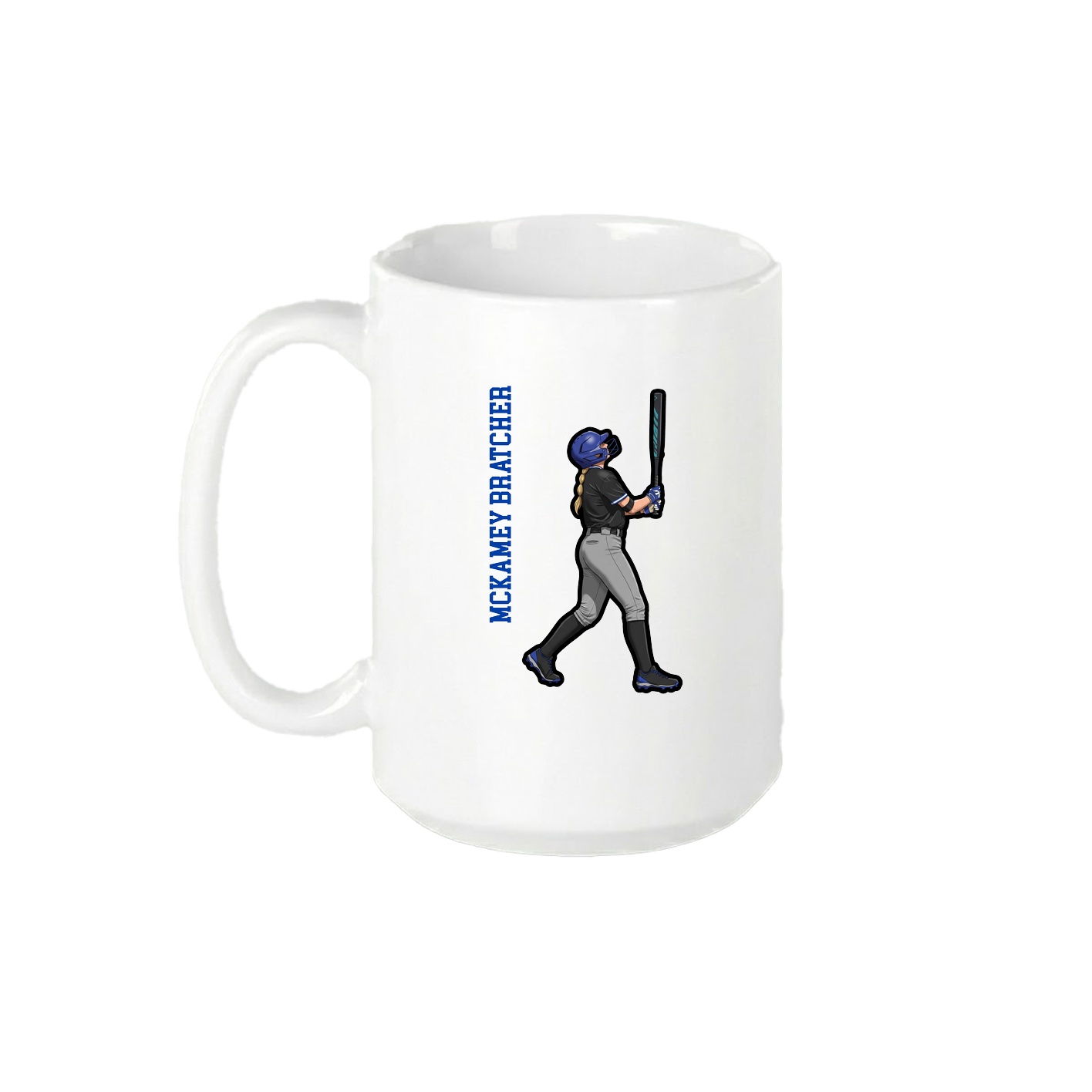 15oz Coffee Mug — Name Vertical in White