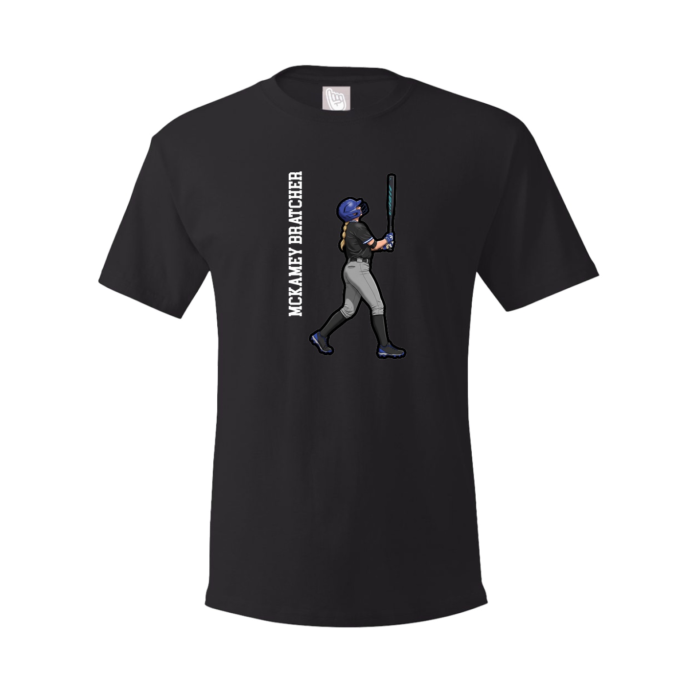 Youth Tee — Name Vertical in Black
