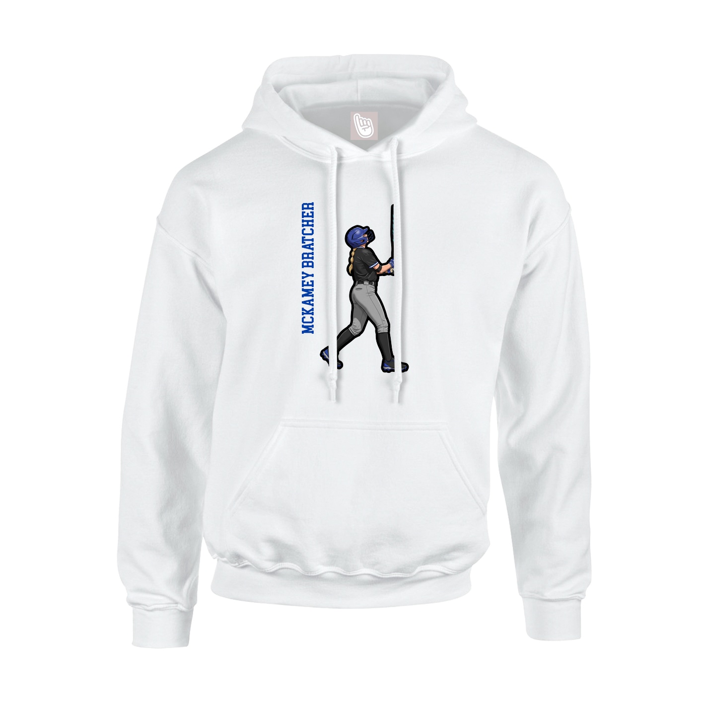 Youth Hoodie — Name Vertical in White