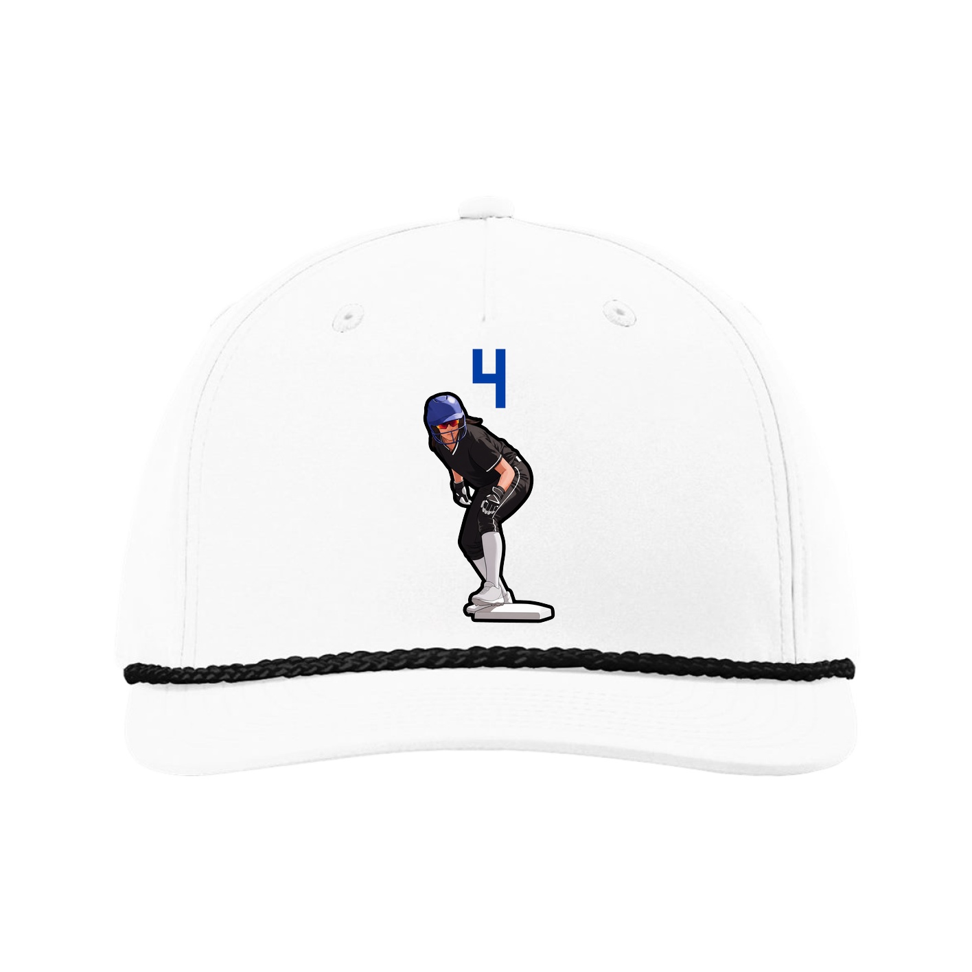 Five-Panel Classic Rope Cap — Number Top in White