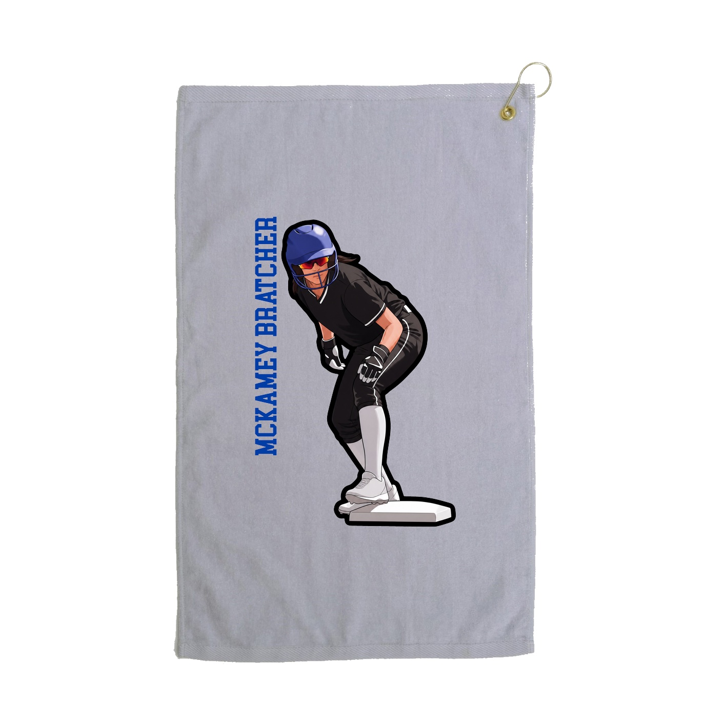 Golf Towel — Name Vertical in Grey