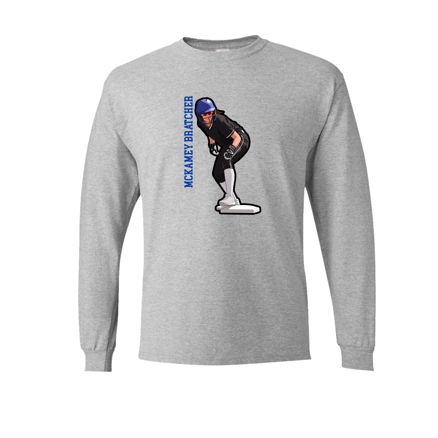 Long Sleeve Tee — Name Vertical in Grey