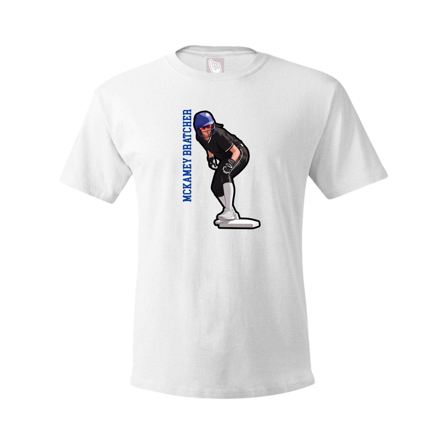 Youth Tee — Name Vertical in White