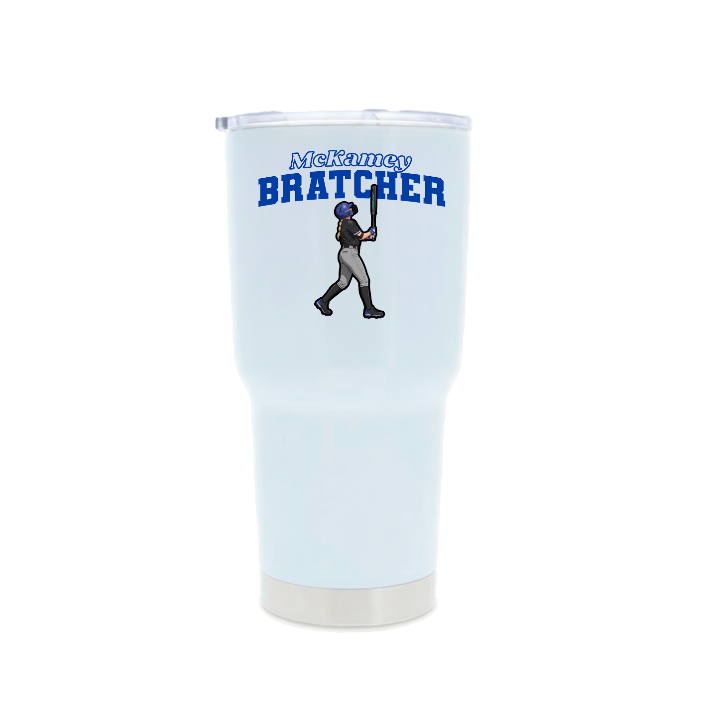 30oz Stainless Steel Tumbler — Name Arch in White