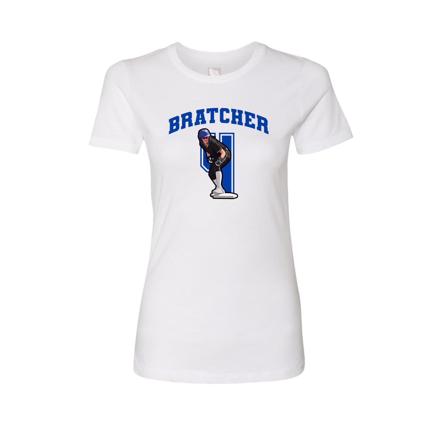 Fitted Women's Tee — Number in White