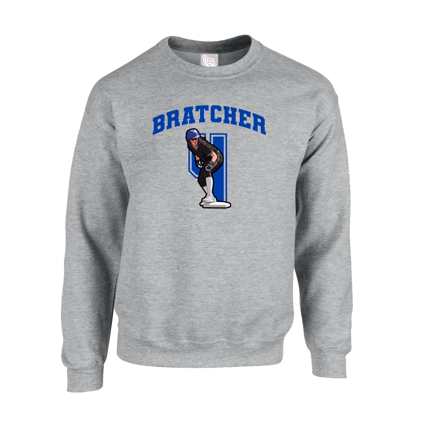 Fleece Crew — Number in Grey