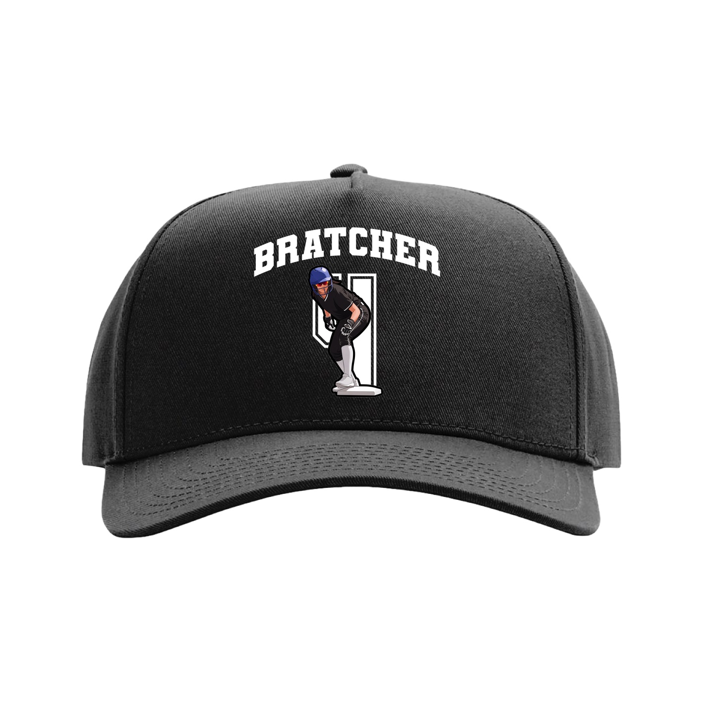 Full Fabric Five-Panel Champ Cap — Number in Black