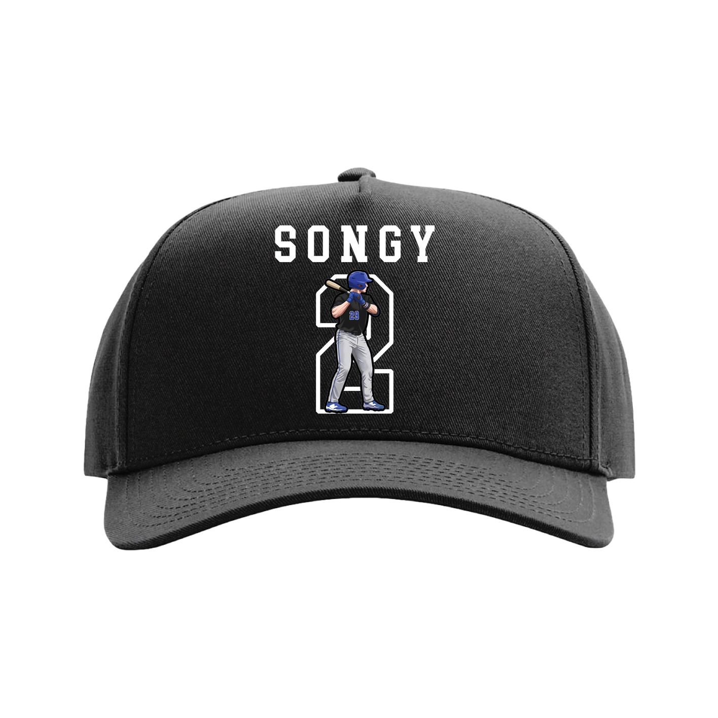 Full Fabric Five-Panel Champ Cap — Shirsey in Black