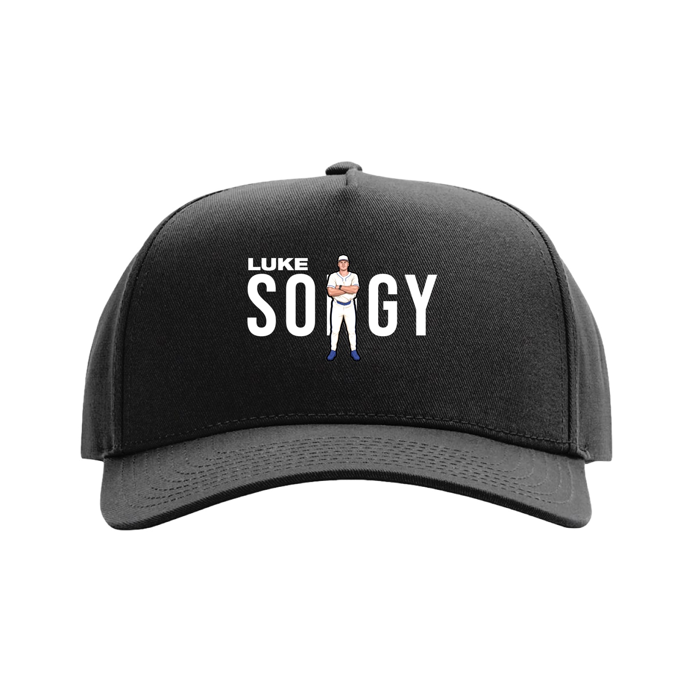 Full Fabric Five-Panel Champ Cap — Player Name in Black