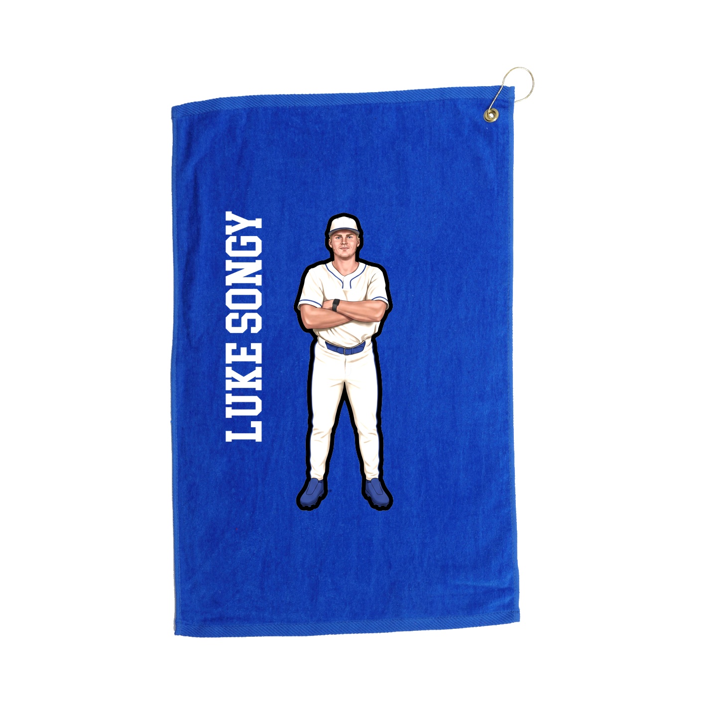 Golf Towel — Name Vertical in Royal