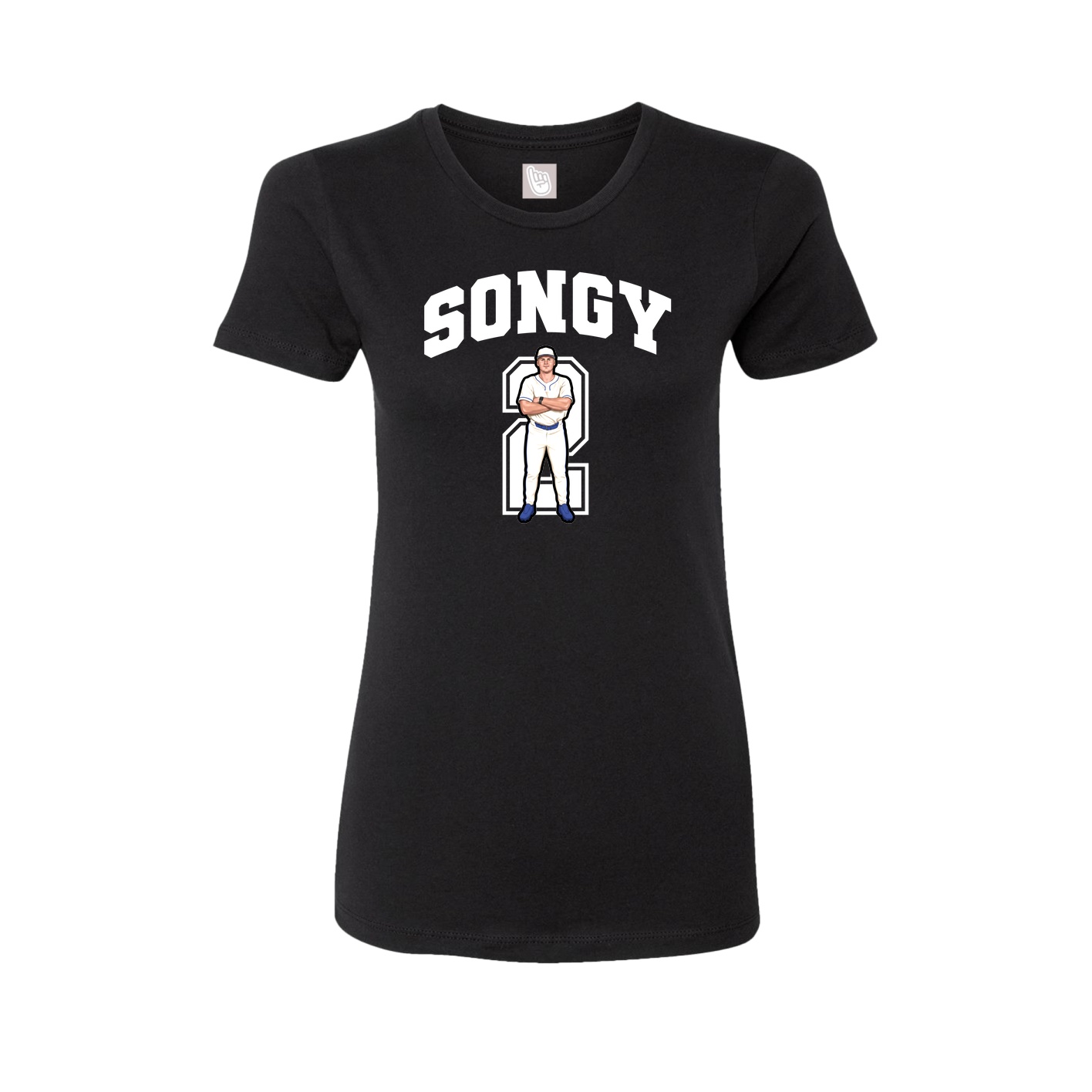 Fitted Women's Tee — Number in Black
