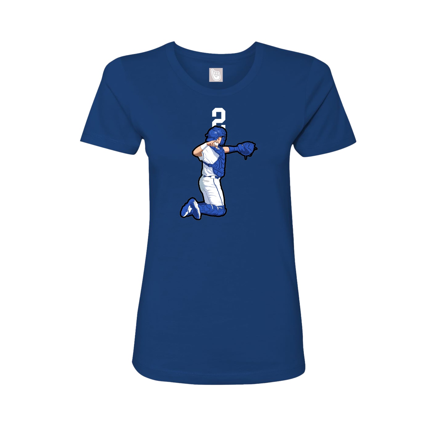 Fitted Women's Tee — Number Top in Royal