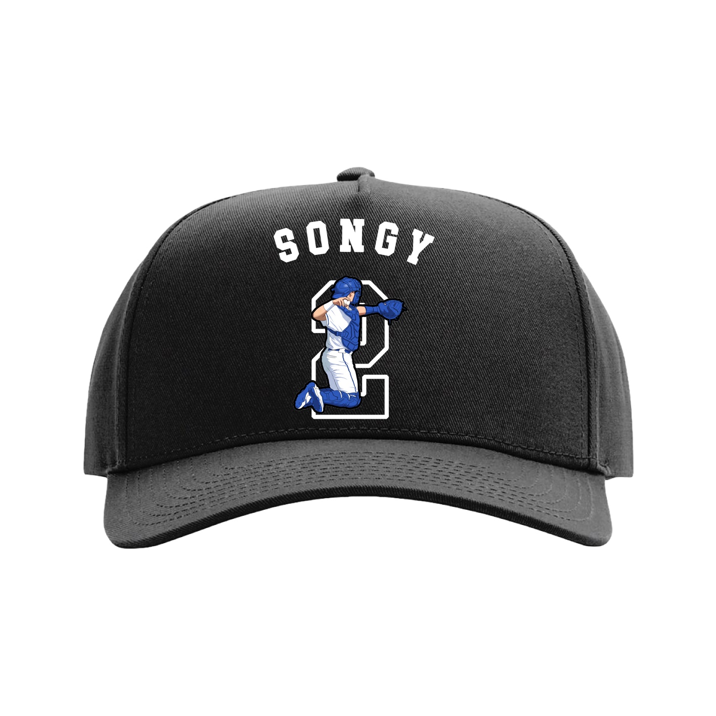 Full Fabric Five-Panel Champ Cap — Shirsey Arch in Black