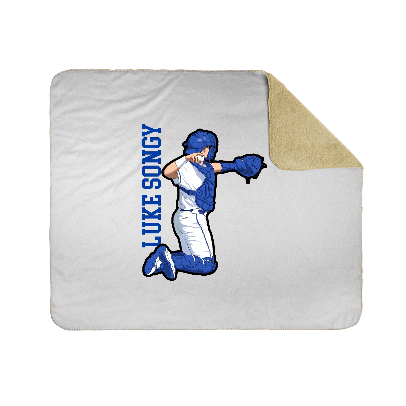Throw Blanket — Name Vertical in White