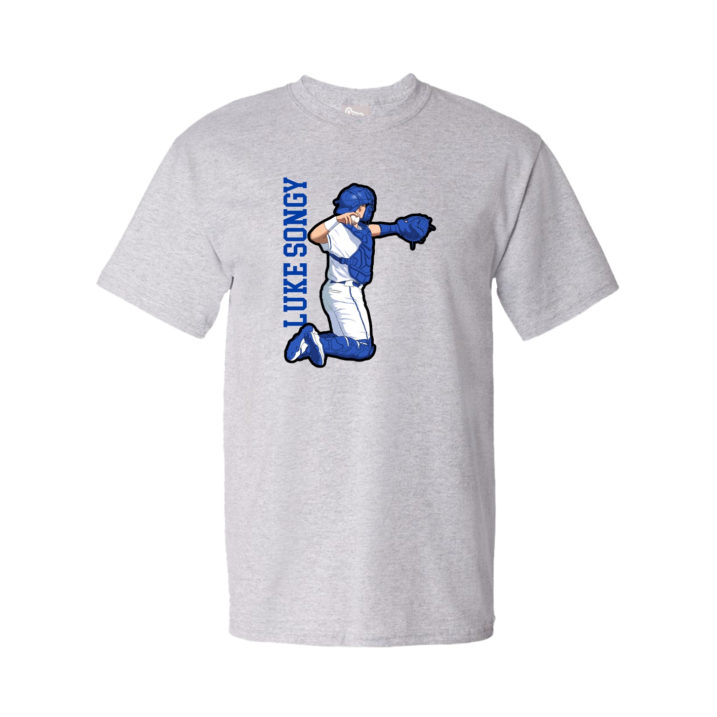 Tee — Name Vertical in Grey