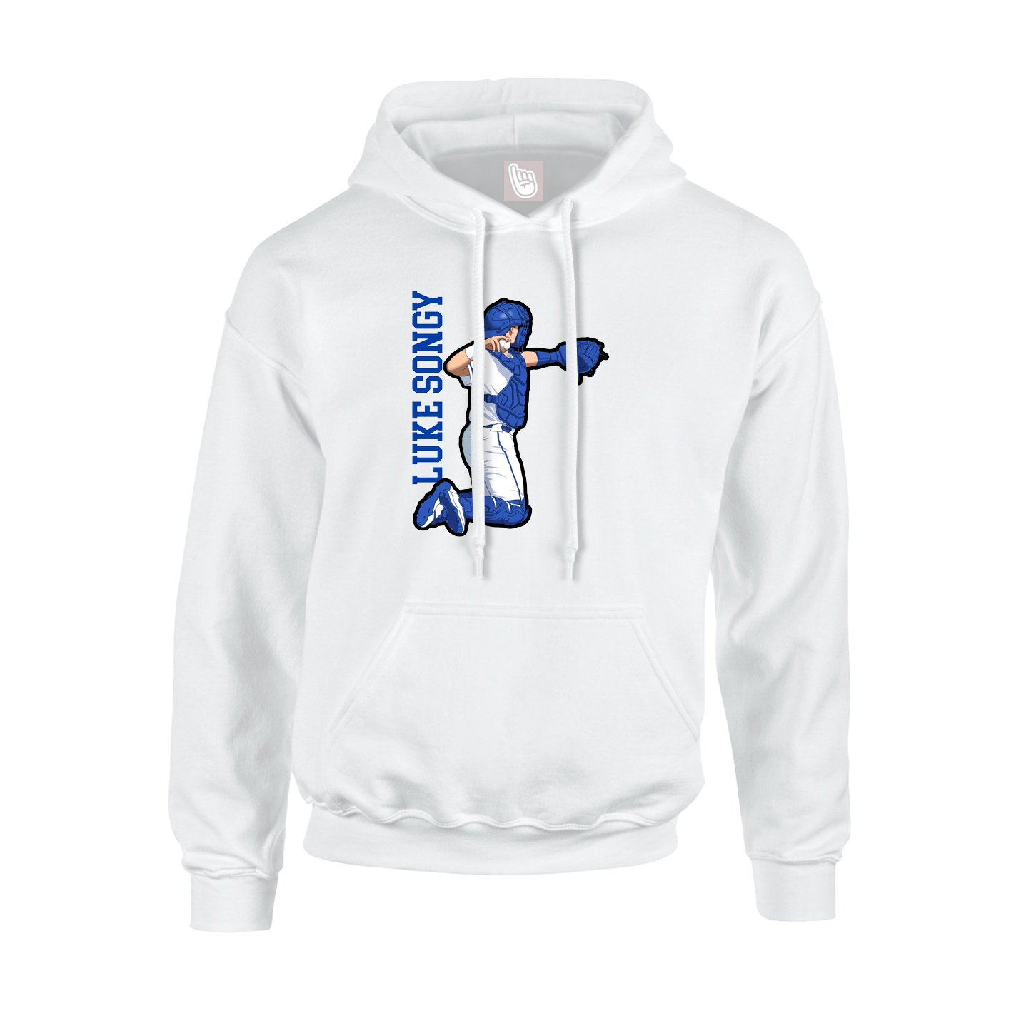 Youth Hoodie — Name Vertical in White