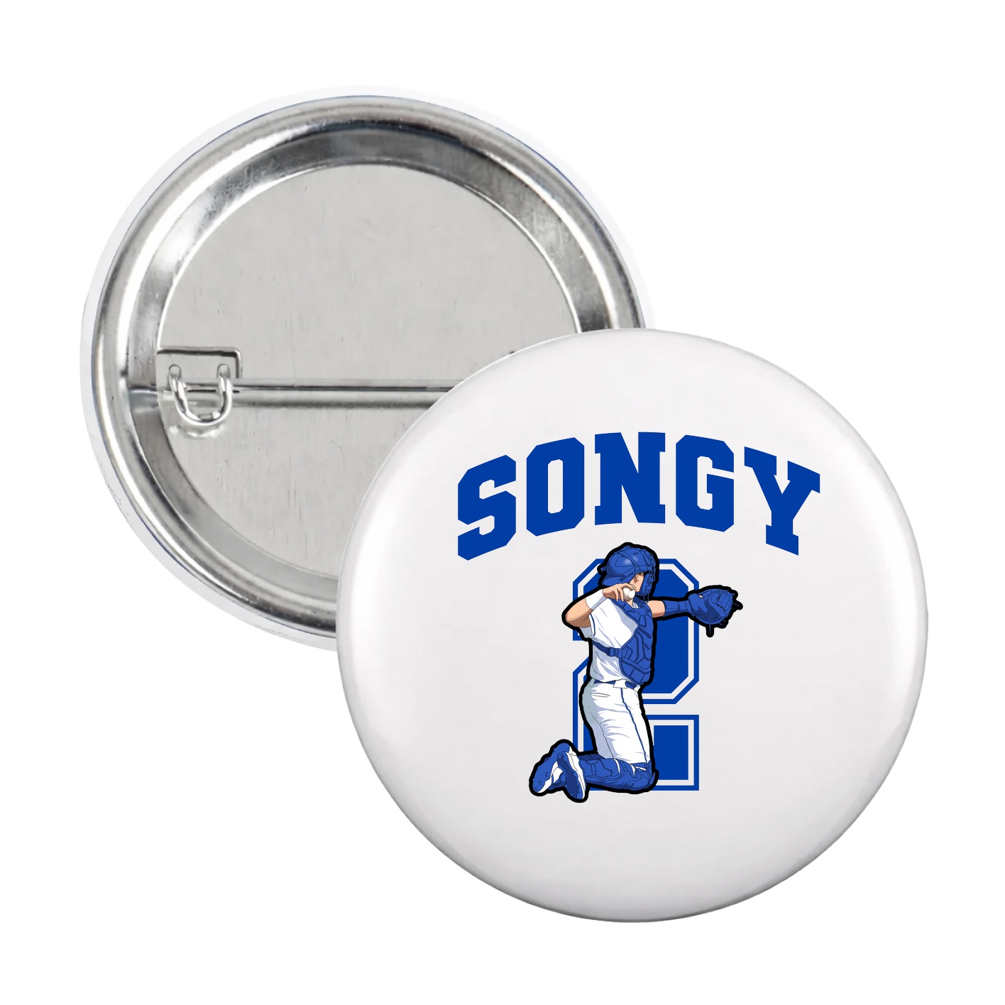 Game Day Button — Number in White