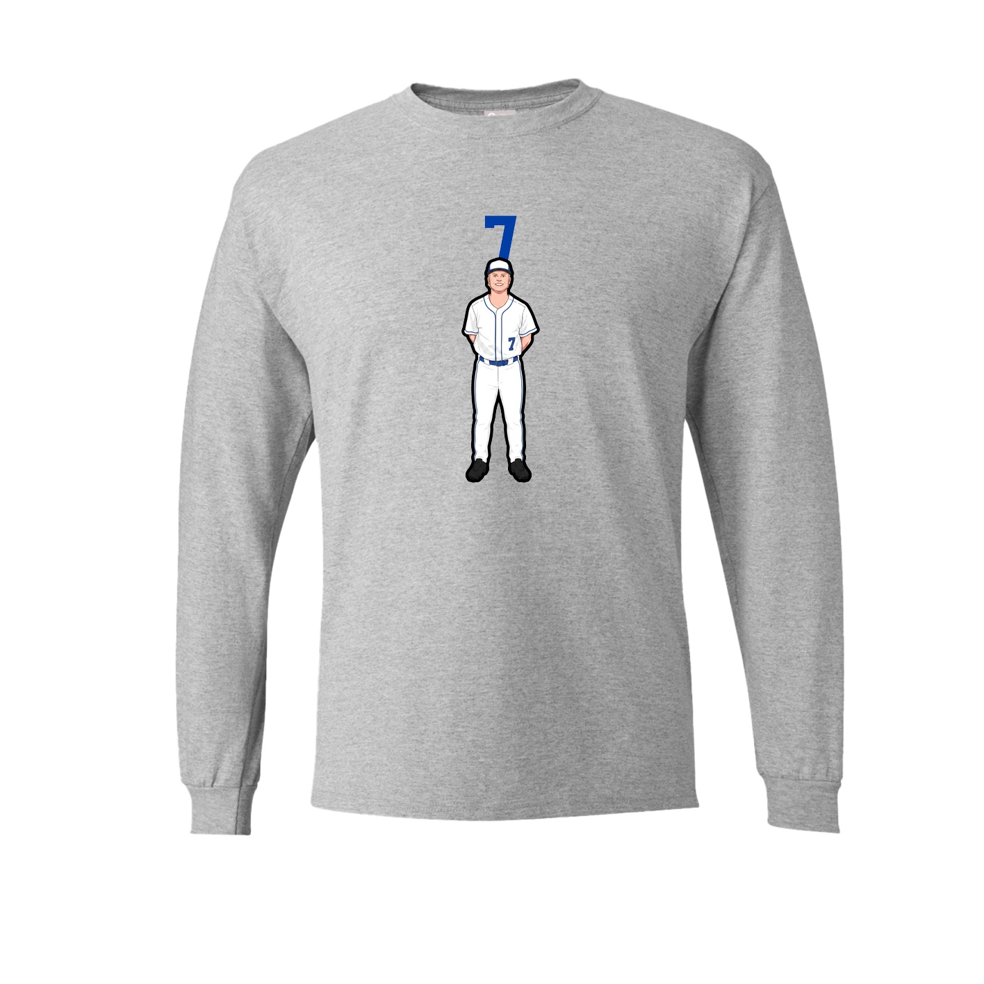Long Sleeve Tee — Number Top in Grey