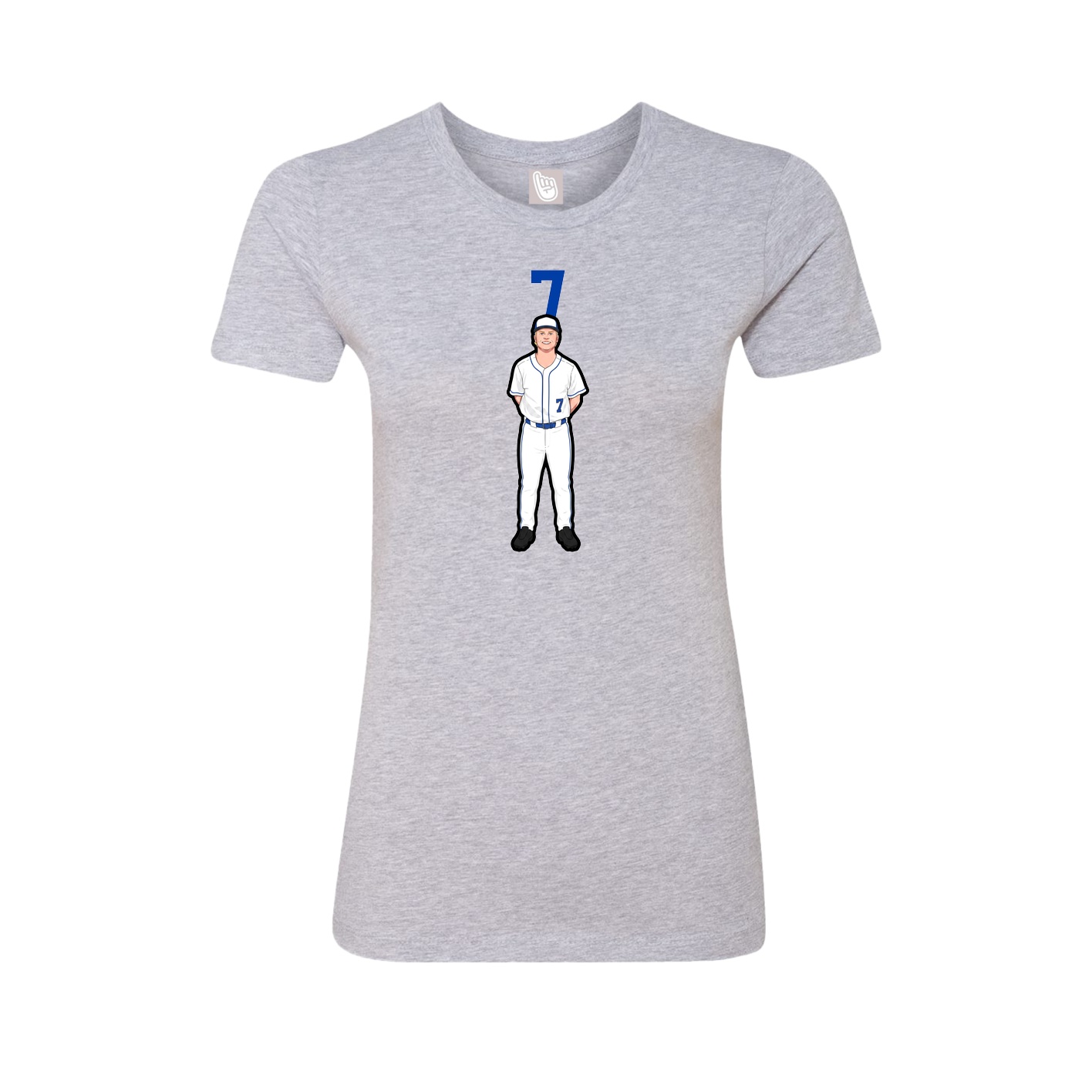 Fitted Women's Tee — Number Top in Grey