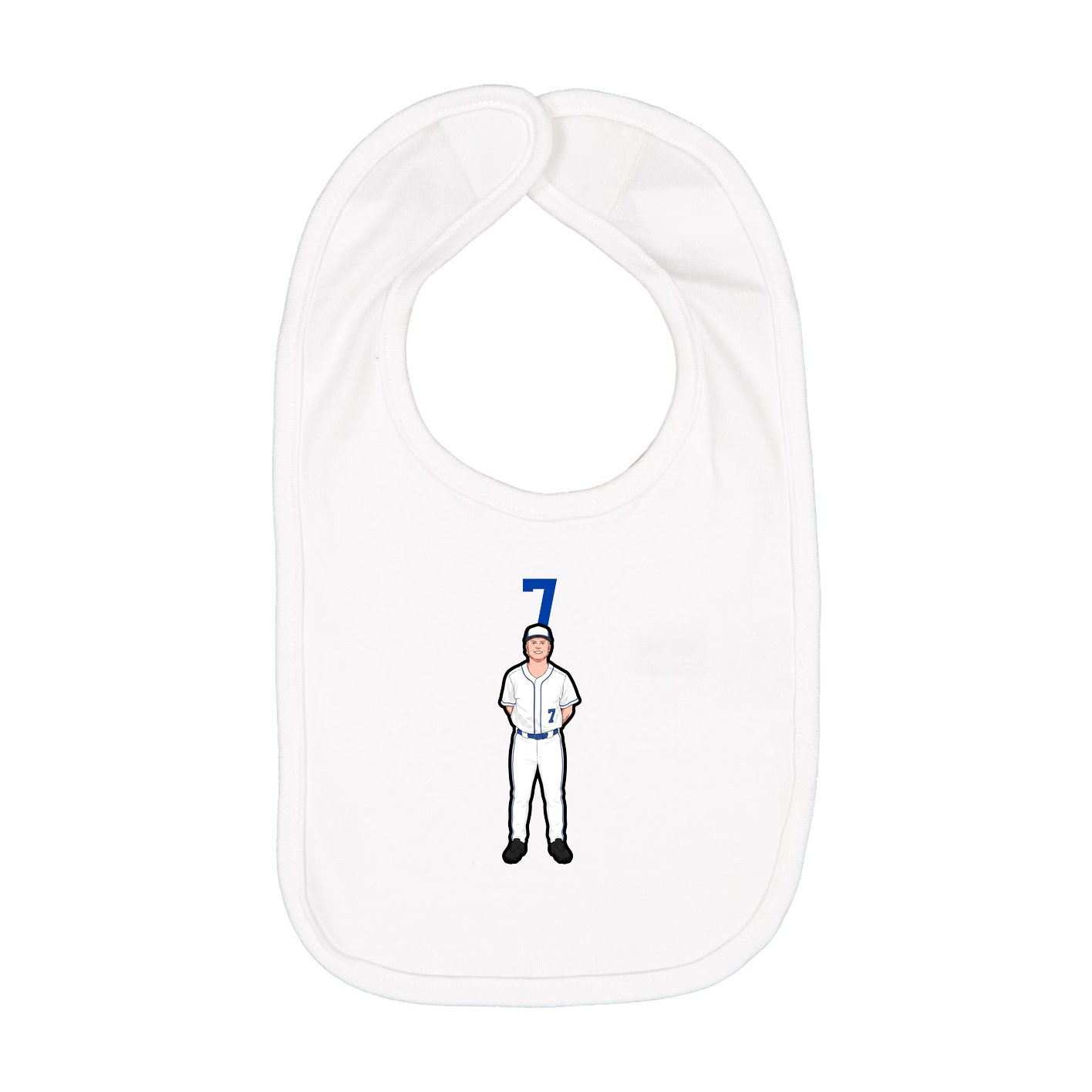 Infant Bib — Number Top in White