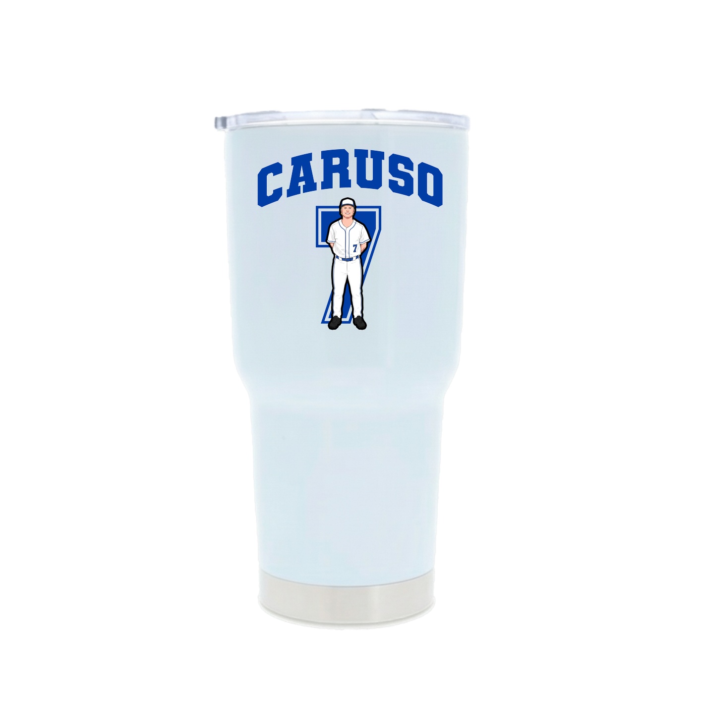 30oz Stainless Steel Tumbler — Number in White