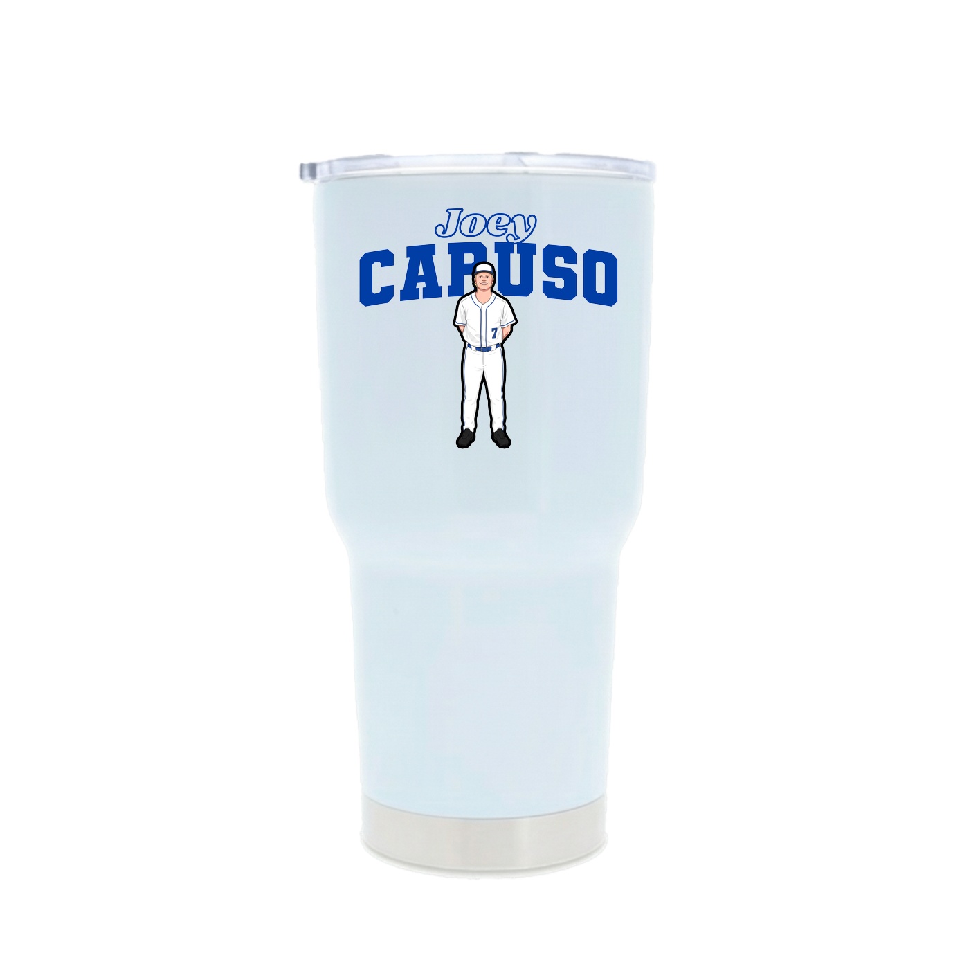 30oz Stainless Steel Tumbler — Name Arch in White