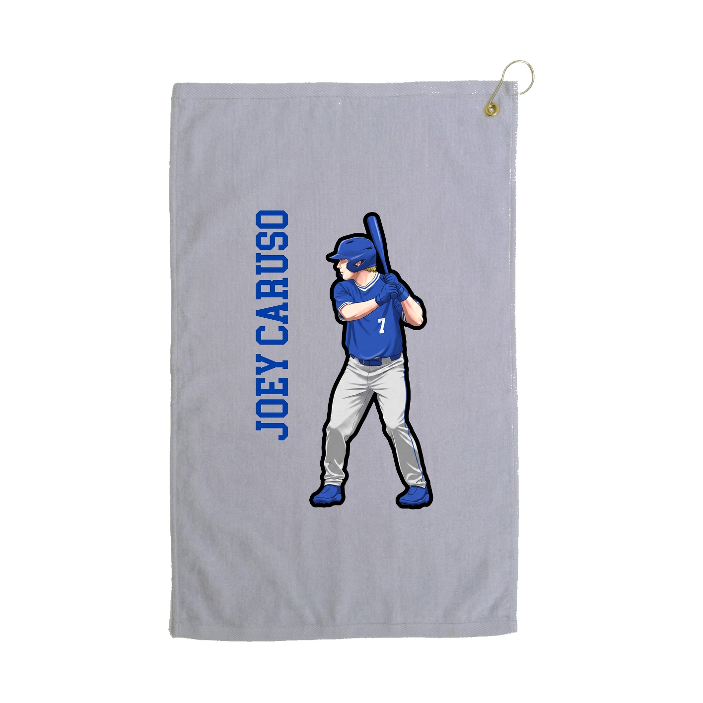 Golf Towel — Name Vertical in Grey