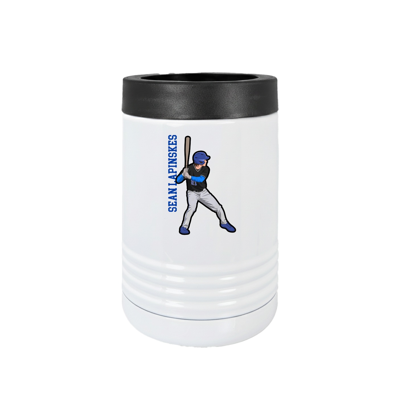 Beverage Holder — Name Vertical in White