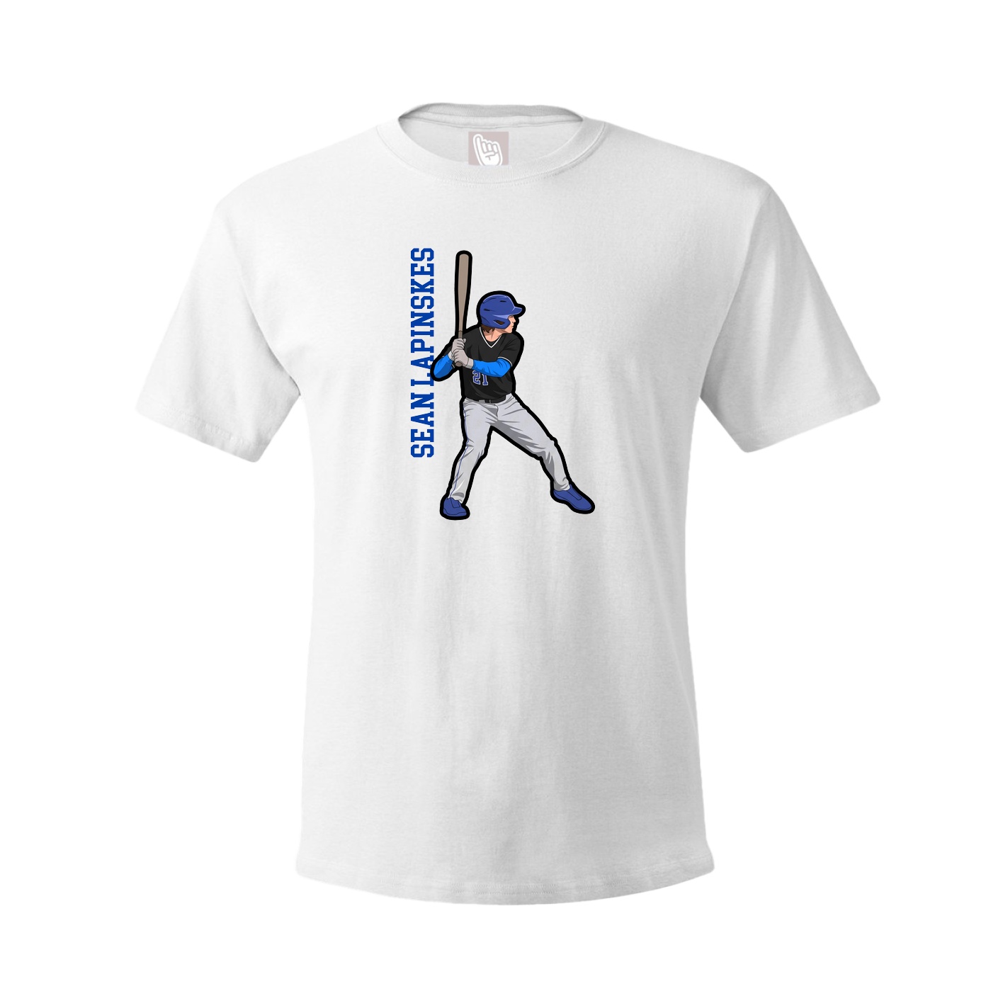 Youth Tee — Name Vertical in White