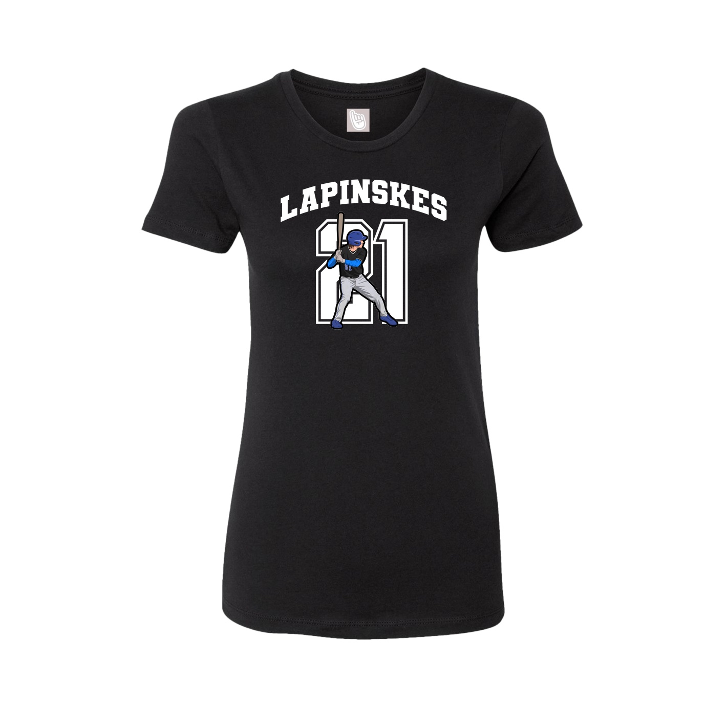 Fitted Women's Tee — Number in Black
