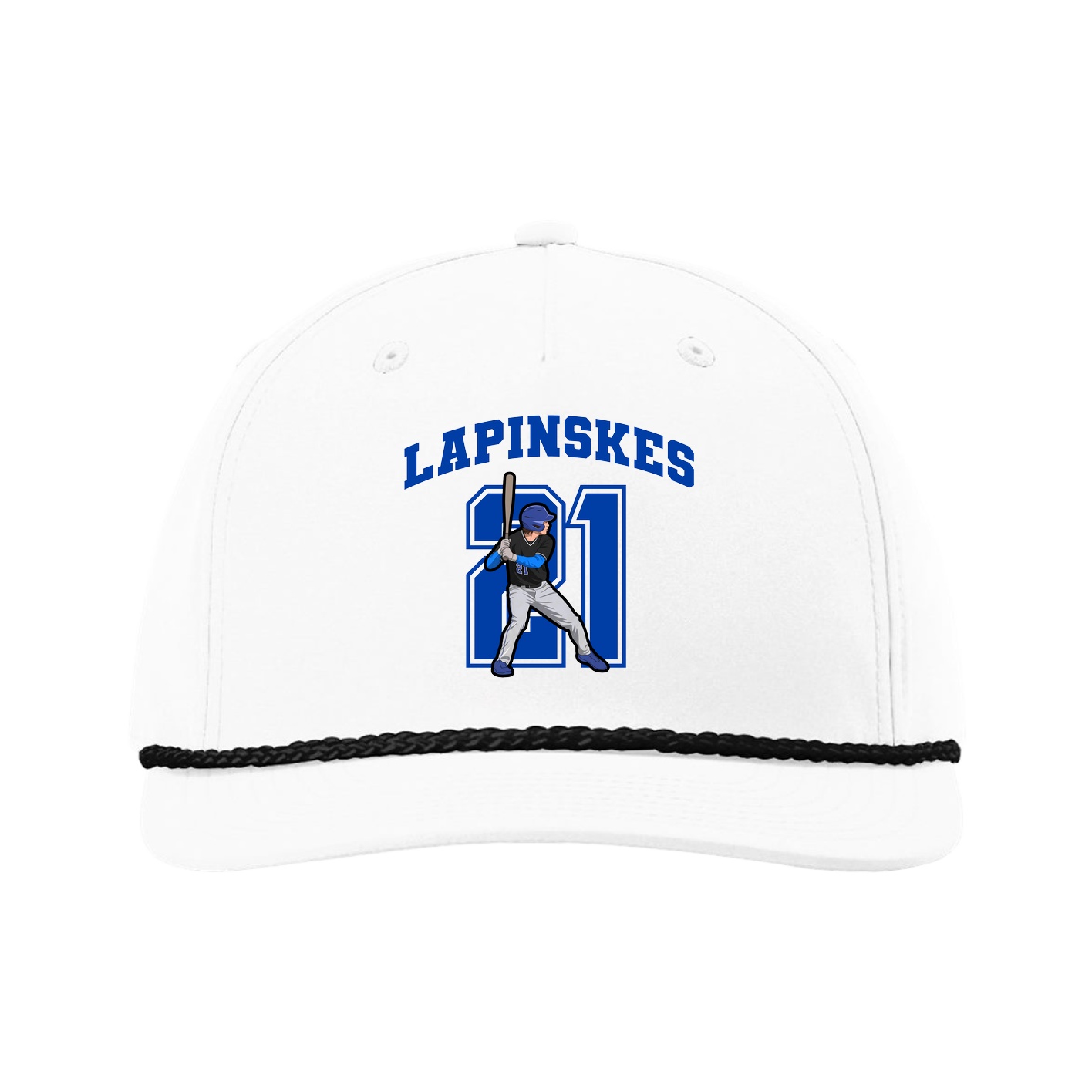 Five-Panel Classic Rope Cap — Number in White