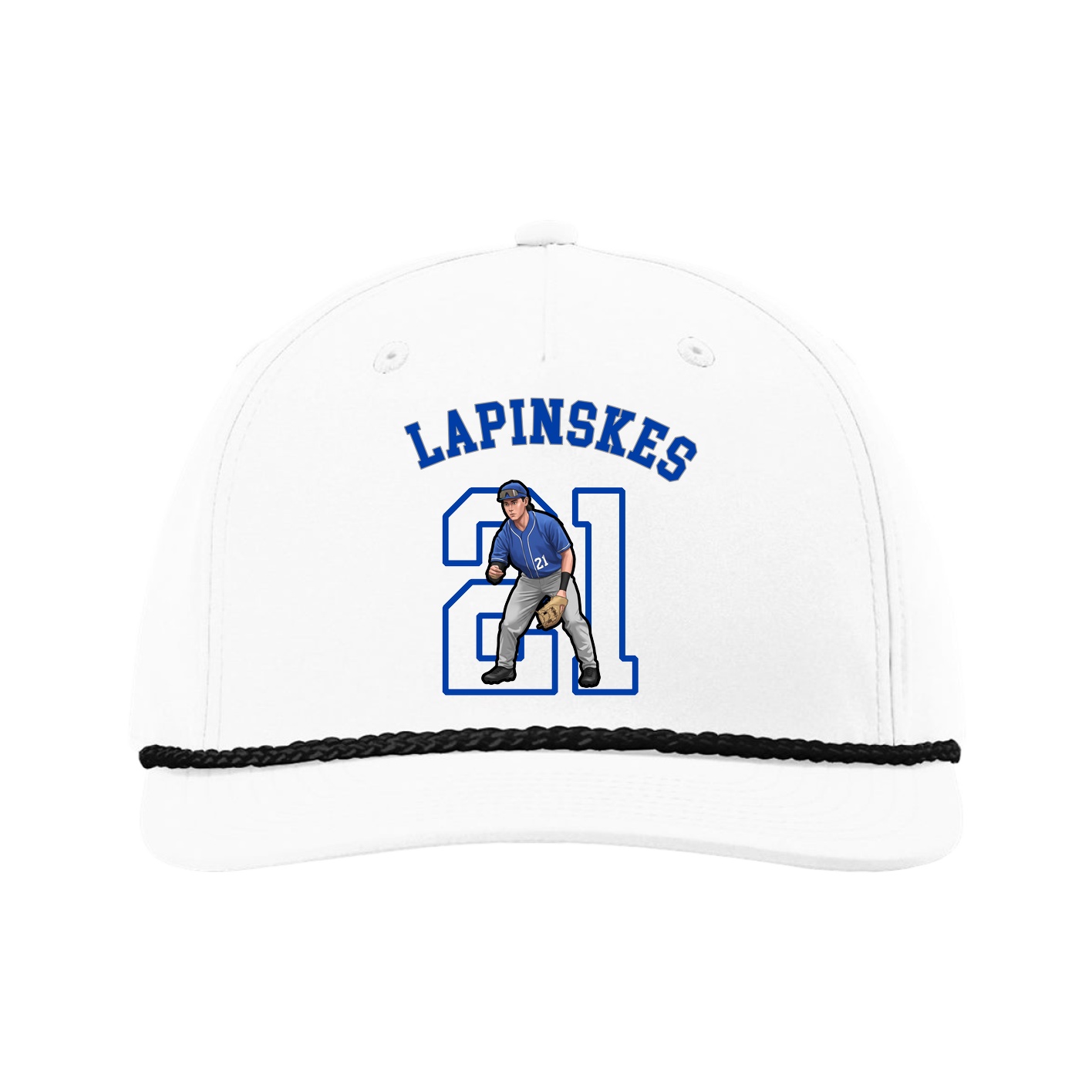 Five-Panel Classic Rope Cap — Shirsey Arch in White