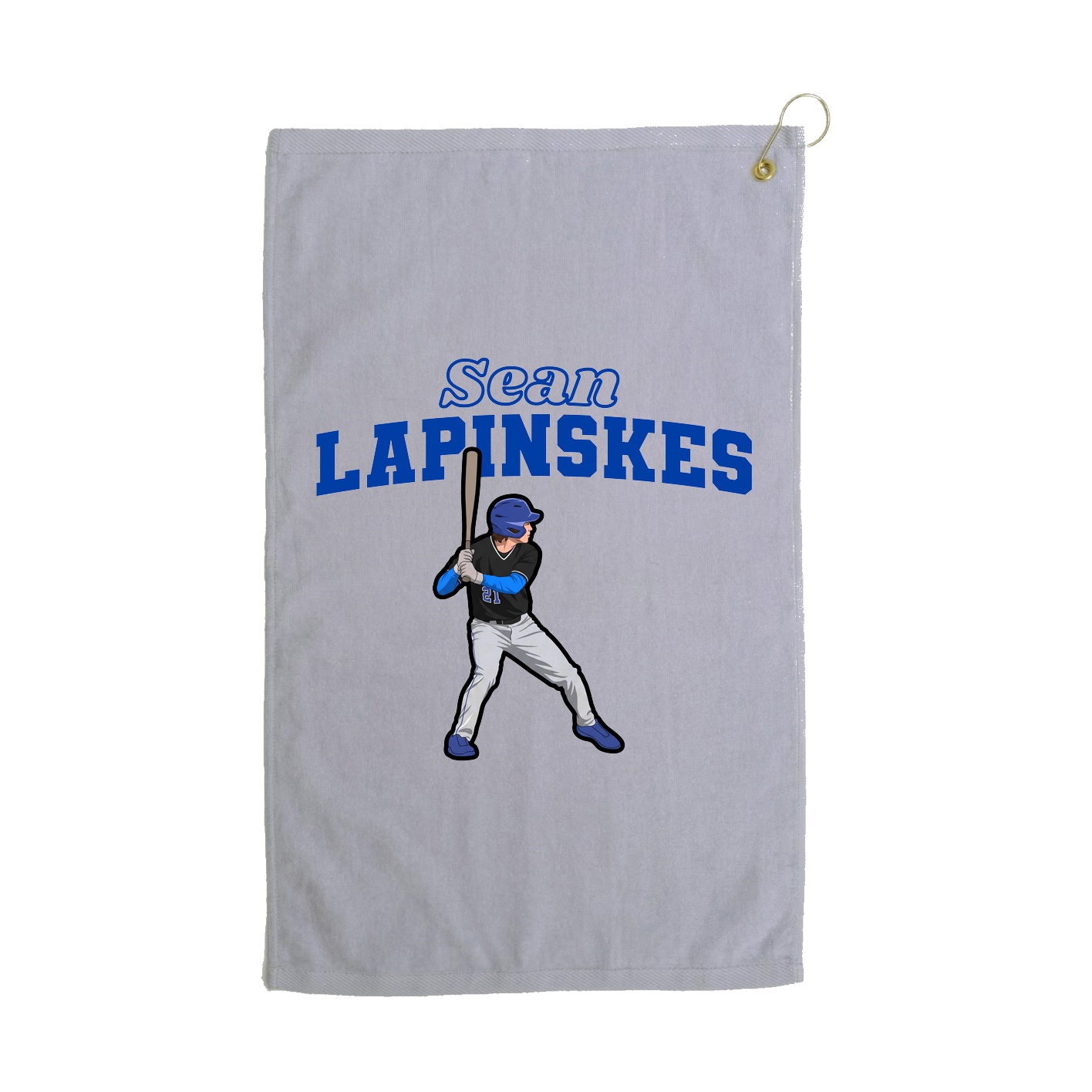 Golf Towel — Name Arch in Grey