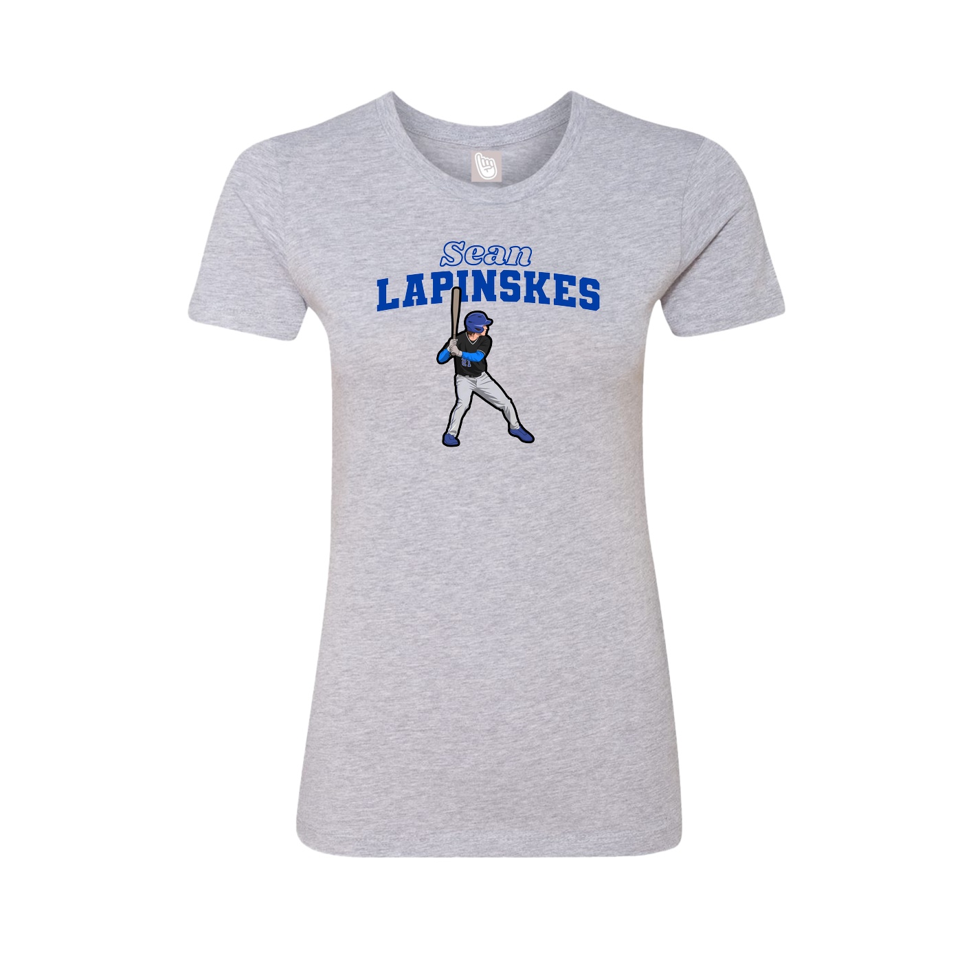 Fitted Women's Tee — Name Arch in Grey