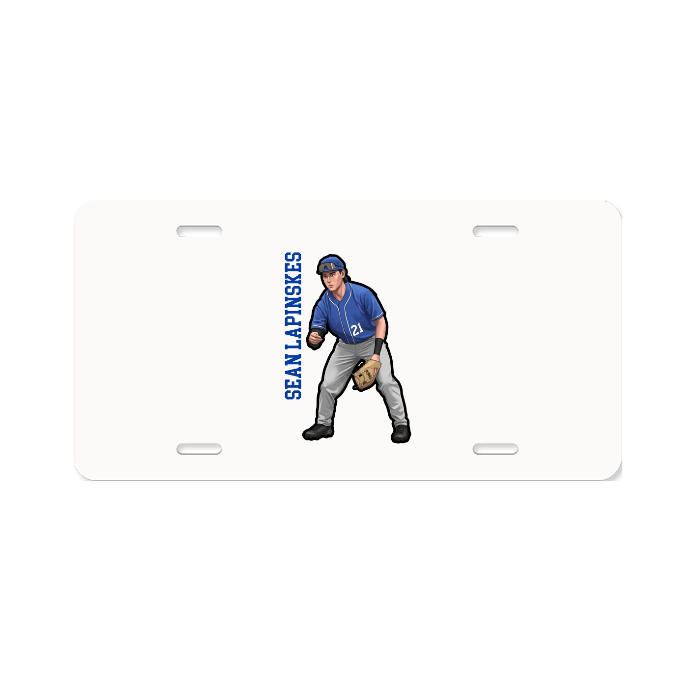 License Plate — Name Vertical in Classic